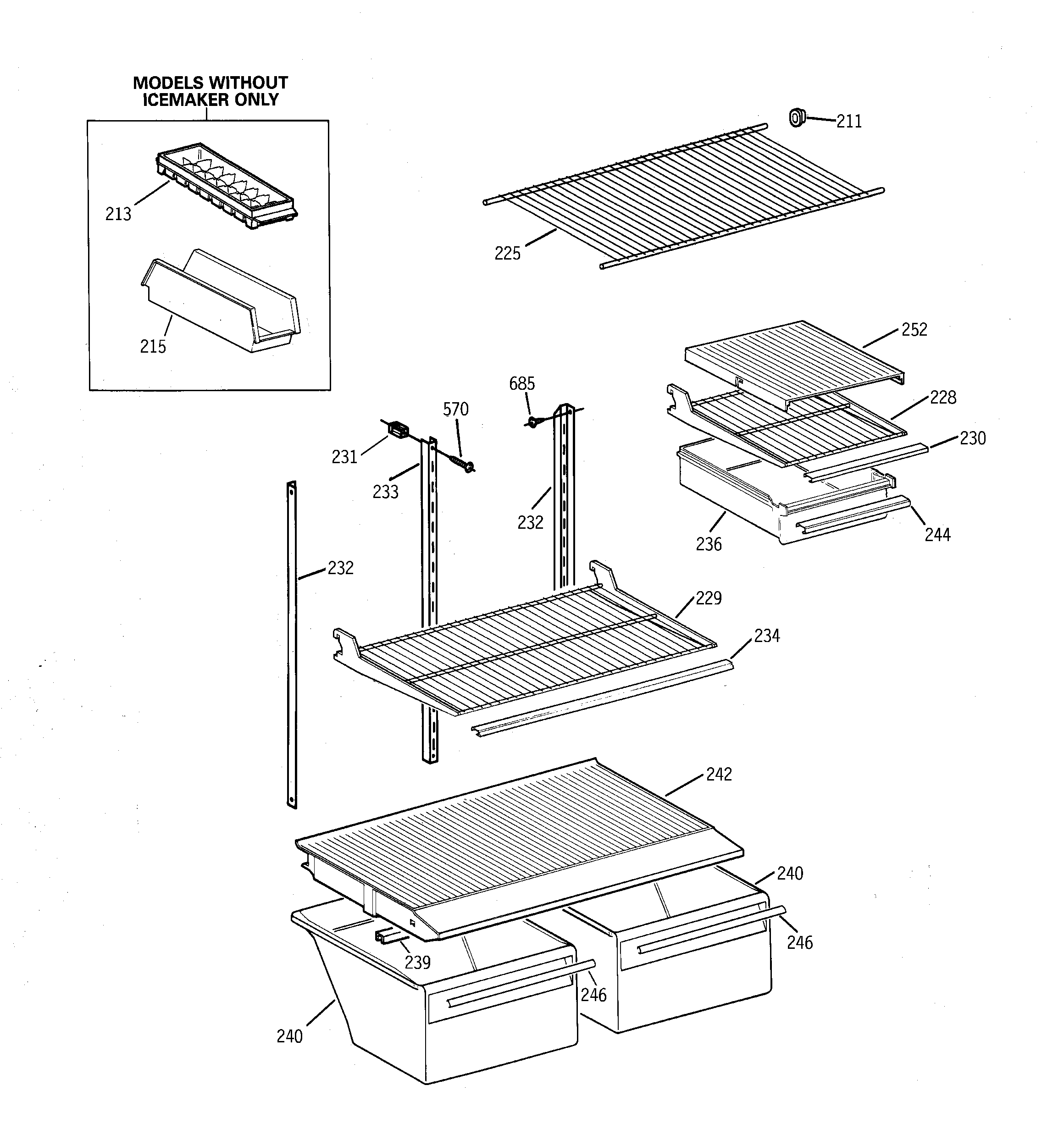 GE TBX18SABKRWW shelf parts diagram