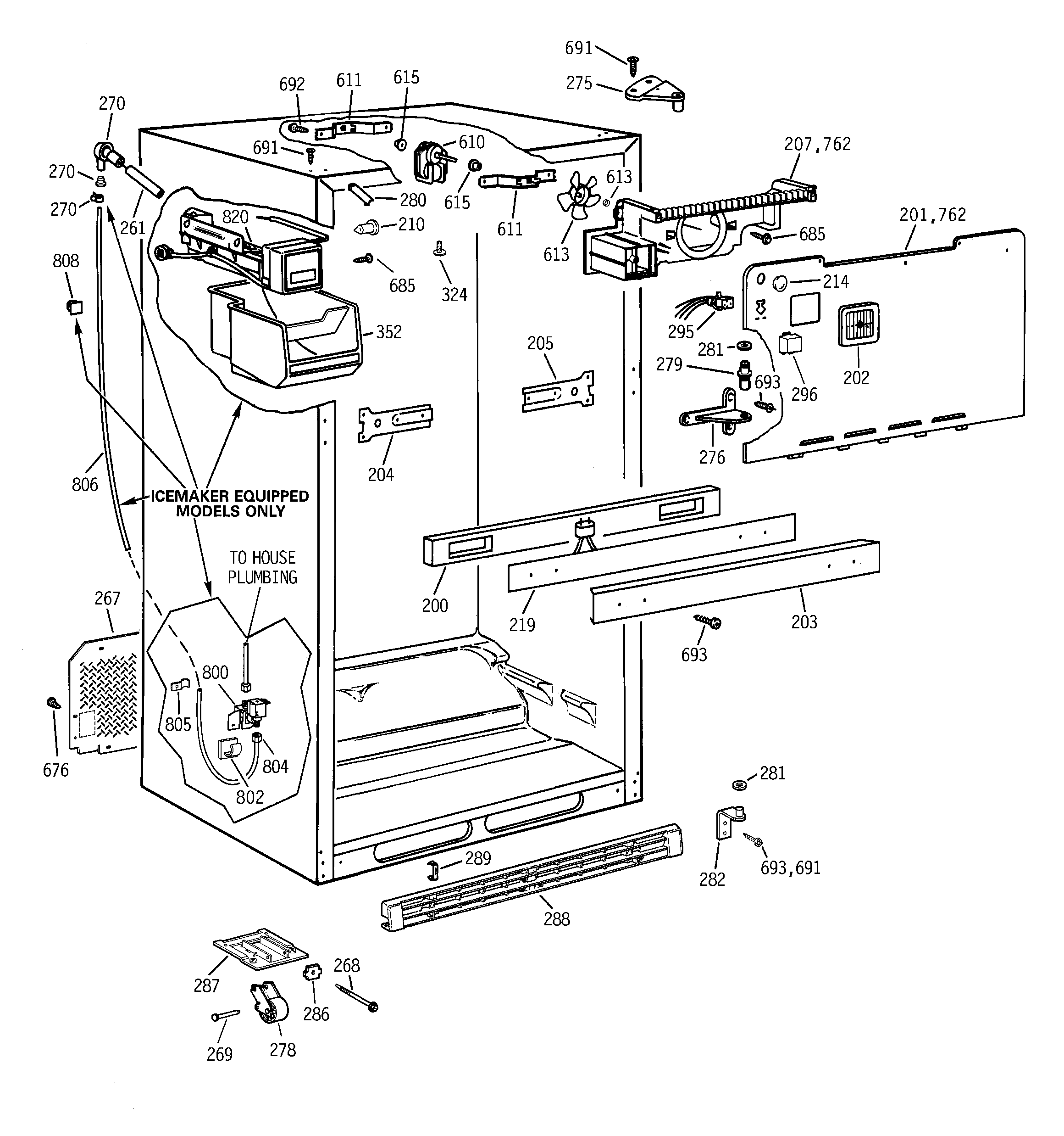 GE TBX18SIBLRWW cabinet parts diagram