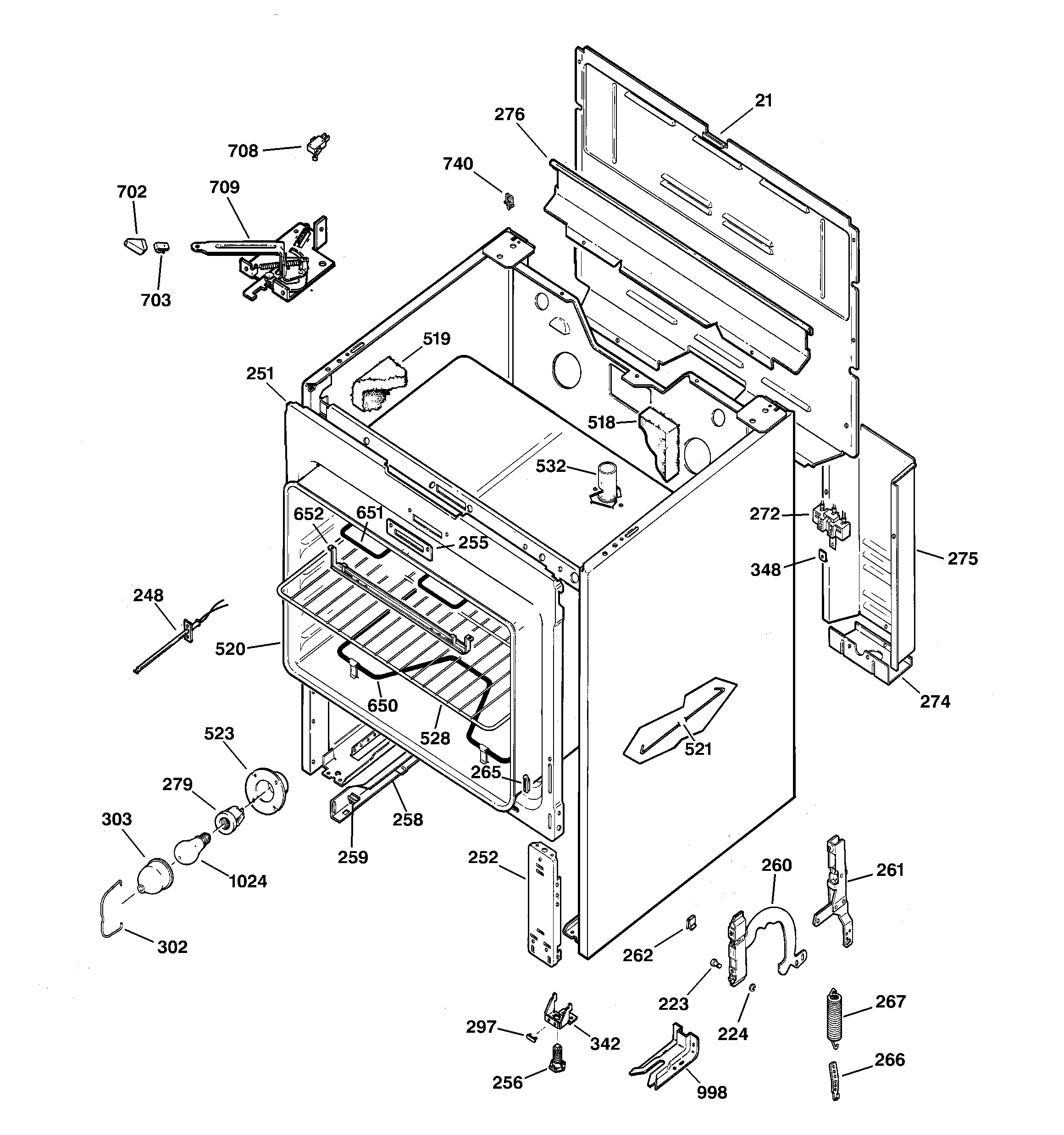 GE JBP26AY6 body parts diagram