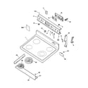 GE JBP66WY5 control panel & cooktop diagram