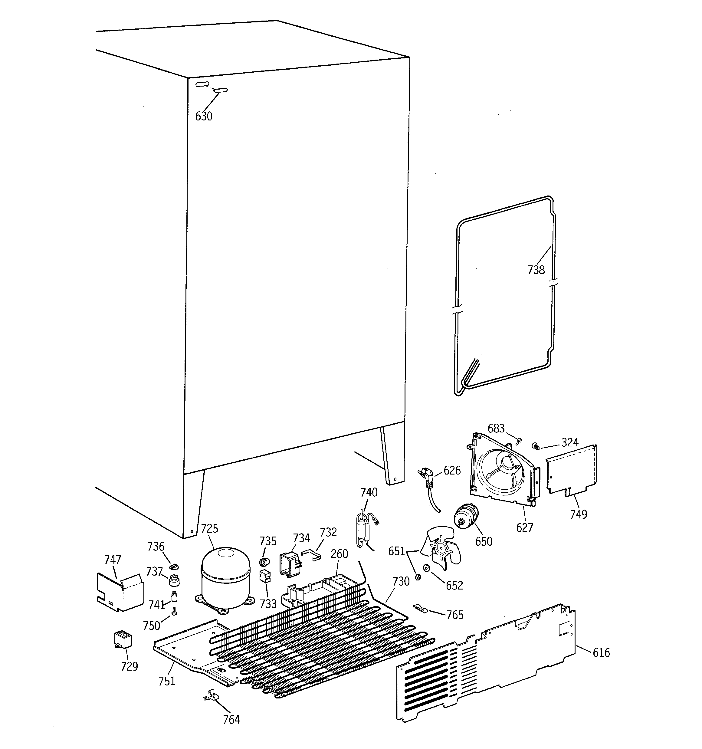 GE TFX20JABBAA unit parts diagram