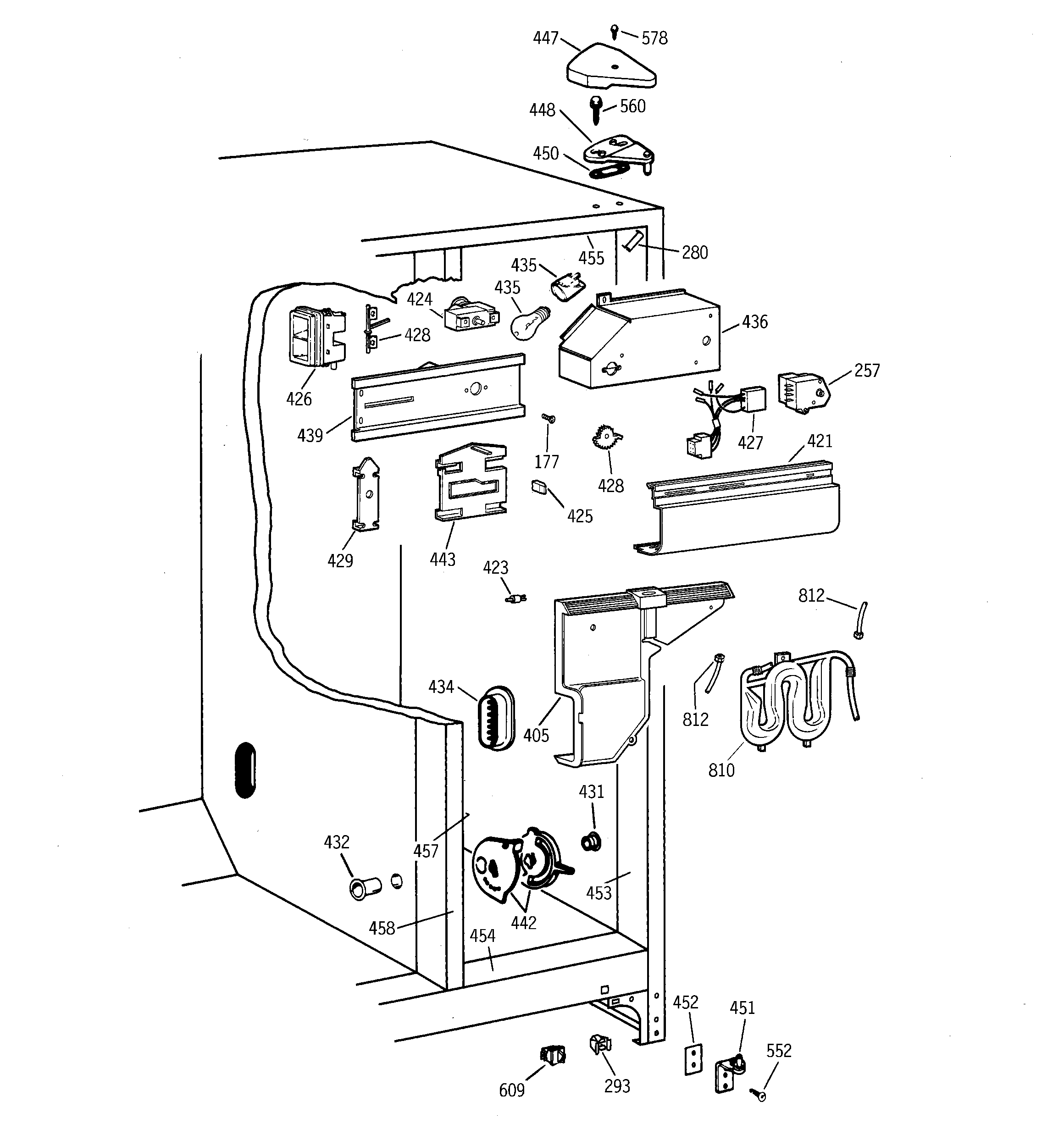GE TFX20JRBBAA fresh food section diagram