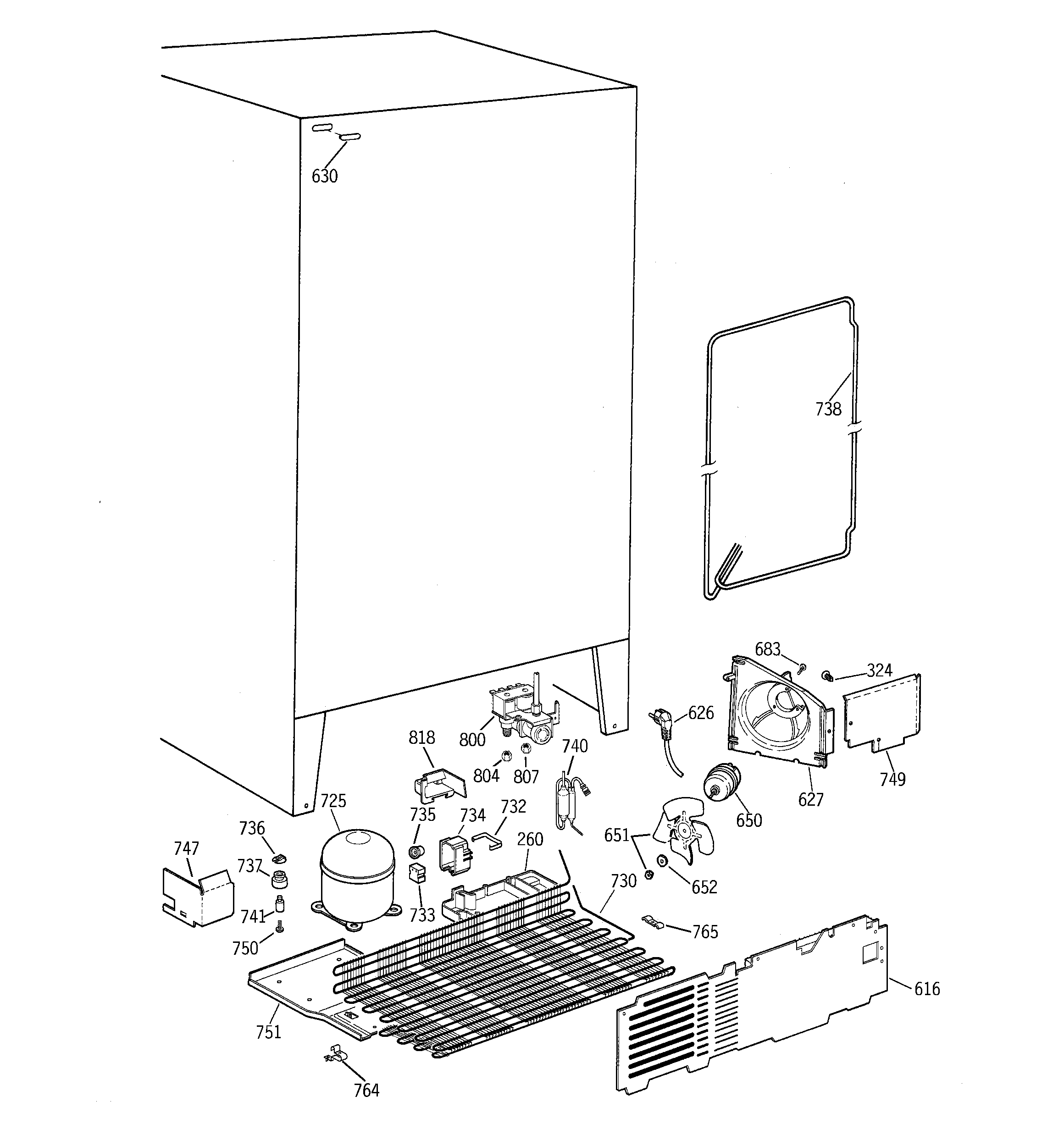 GE TFX20JRBBAA unit parts diagram