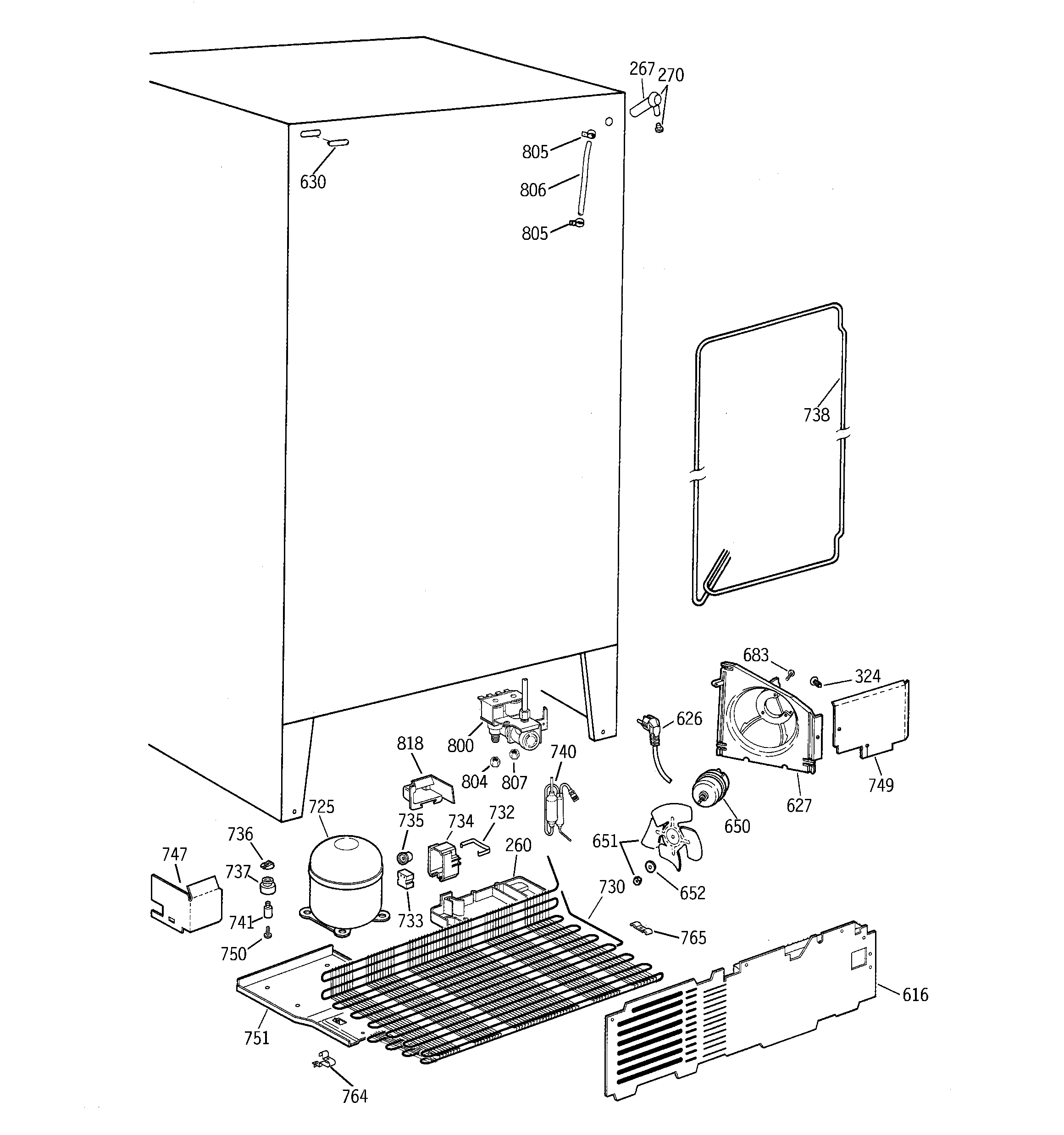 GE TFX22ARBBWW unit parts diagram
