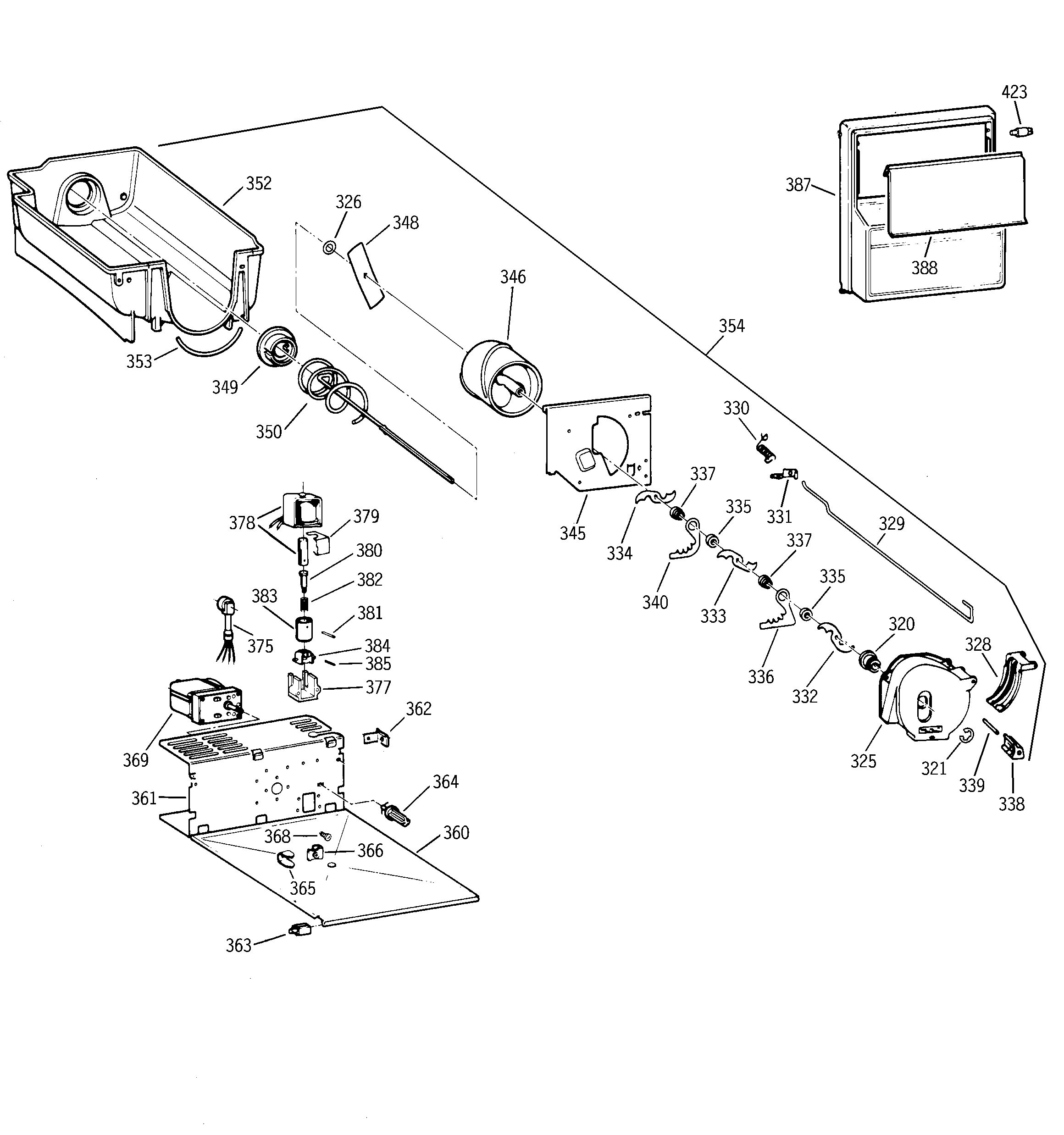 GE TFX22JRBBWW ice bucket diagram