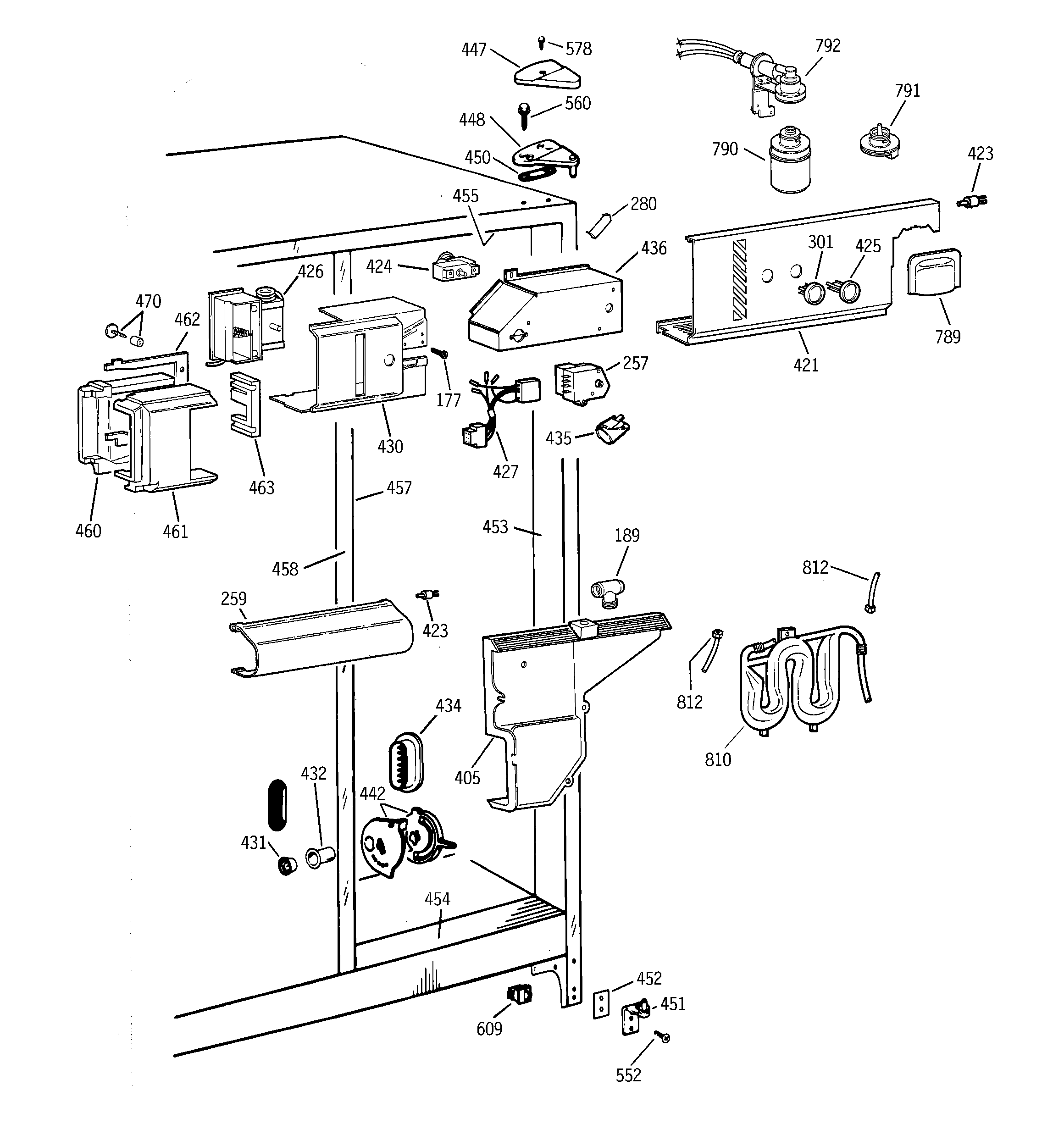 GE TFX22PPBBBB fresh food section diagram