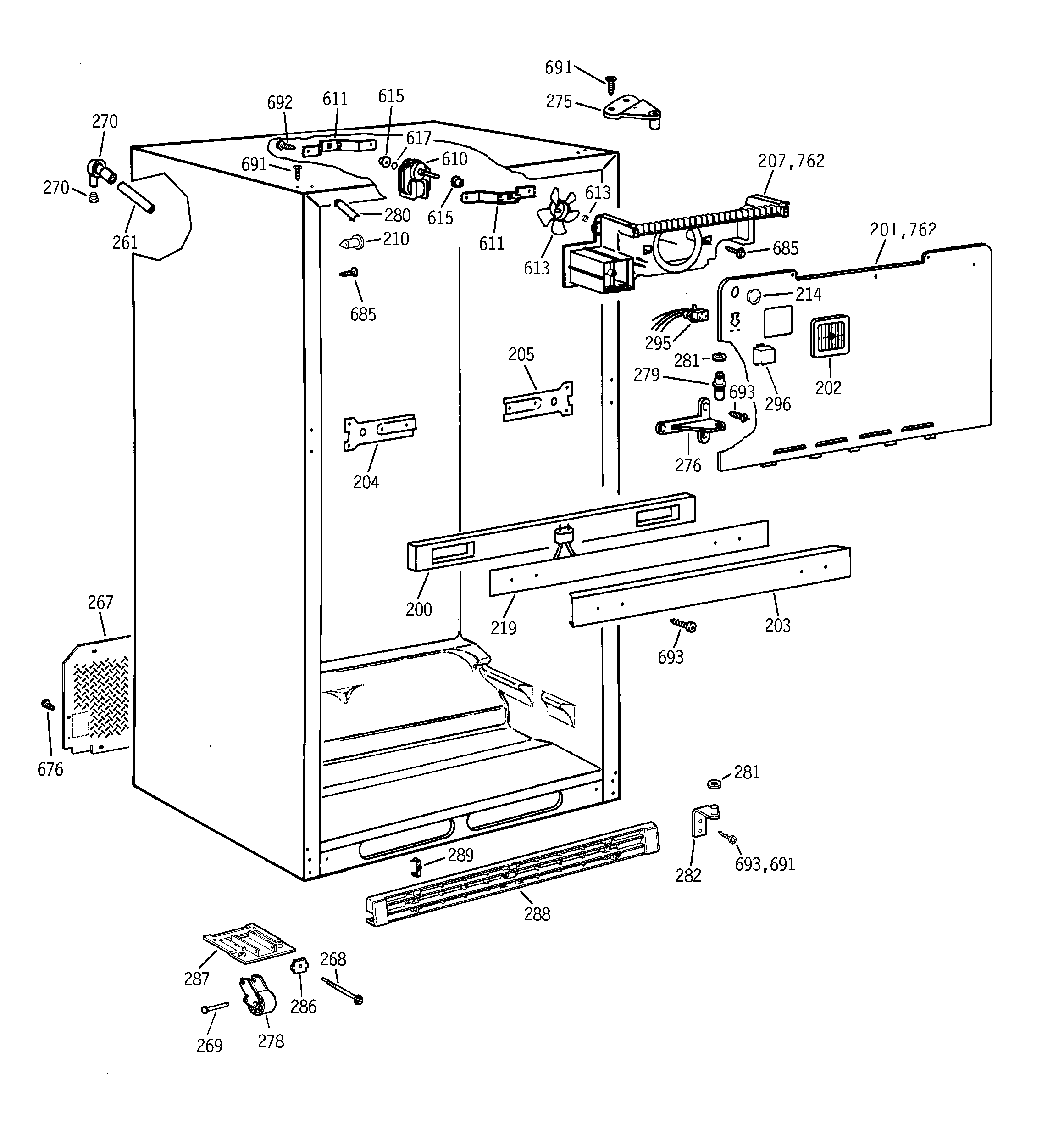 GE TBH18JABNRWW cabinet diagram