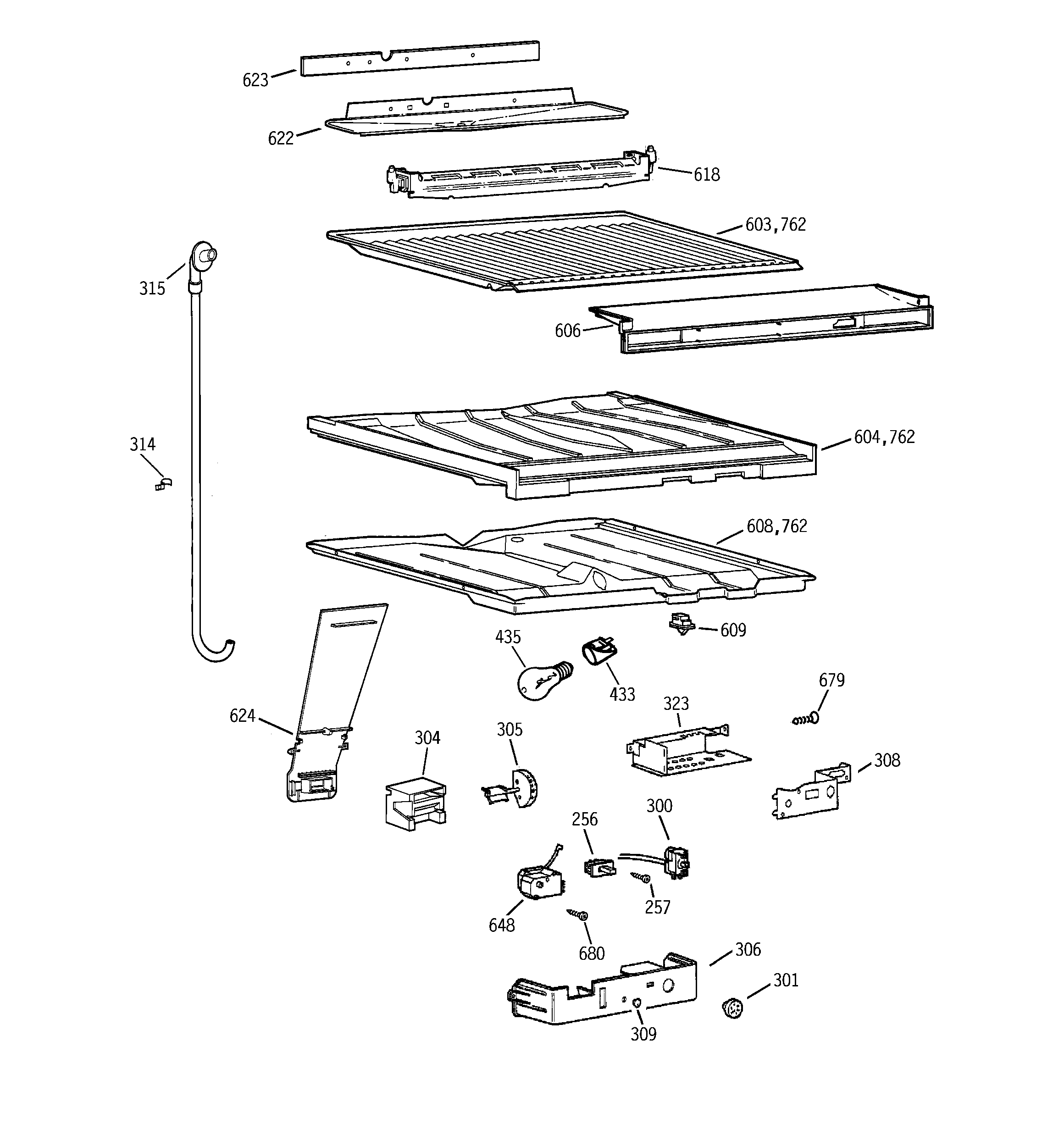 GE TBH19ZABNRAA compartment separator parts diagram