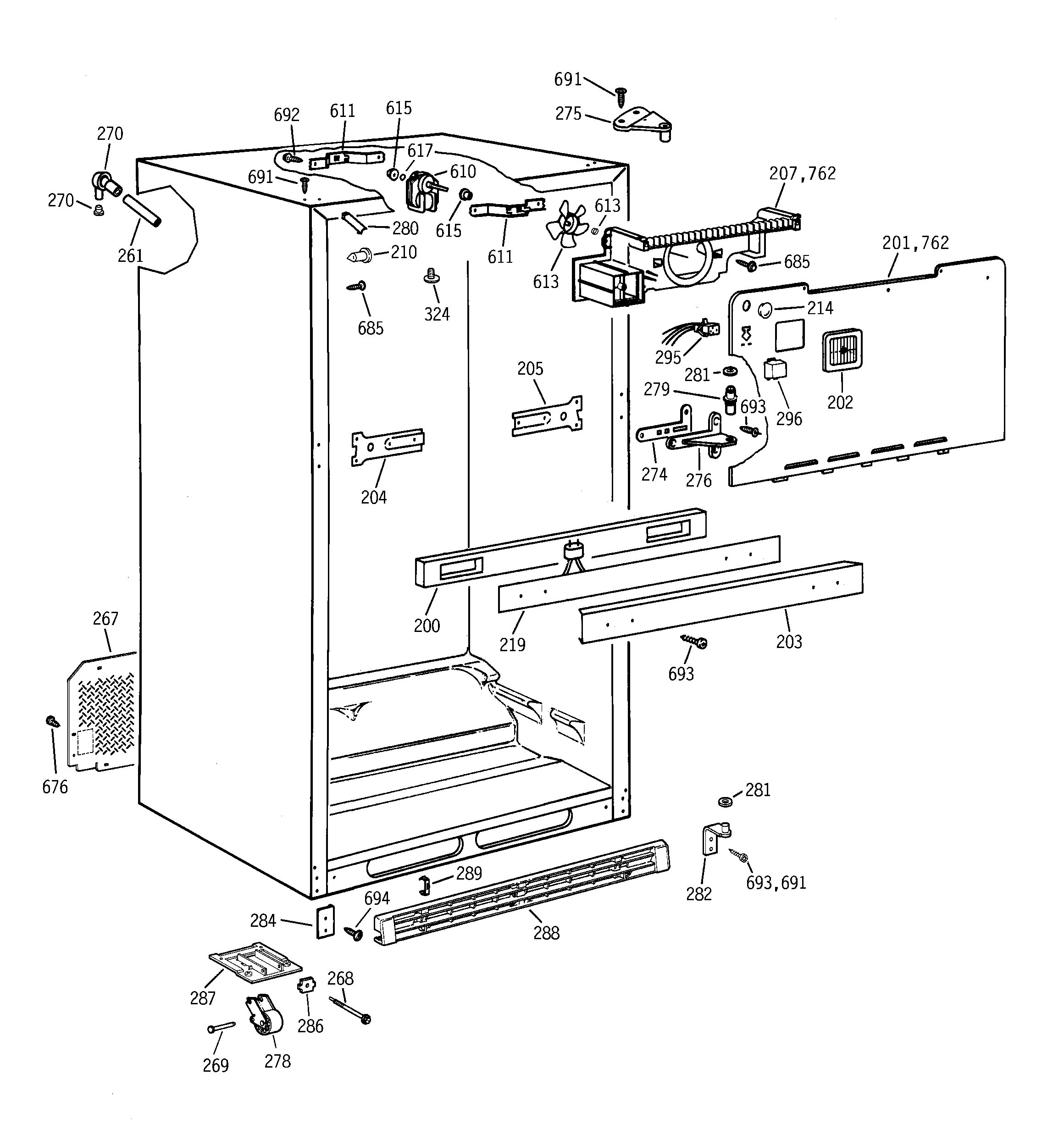 GE TBT21IABNRAA cabinet diagram