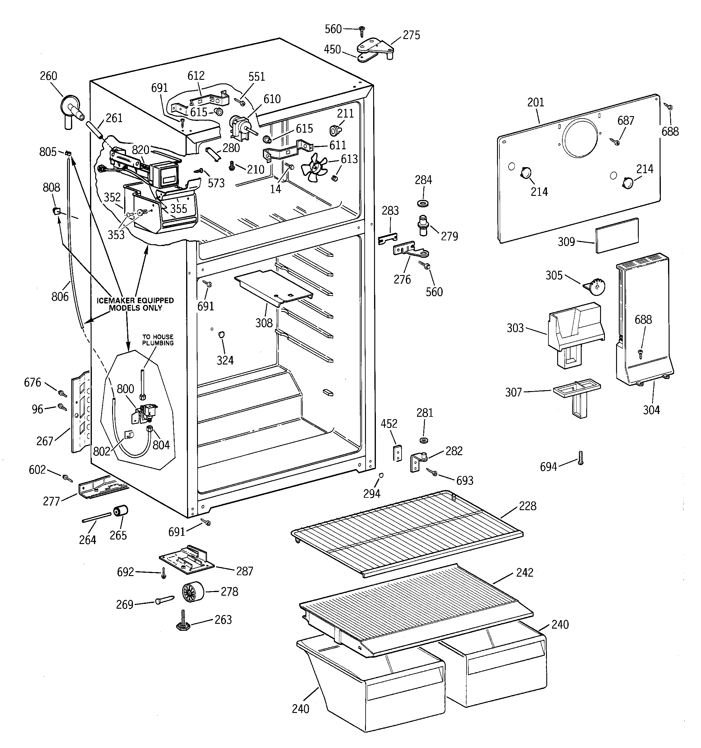 GE TBH14SIBERAA cabinet diagram