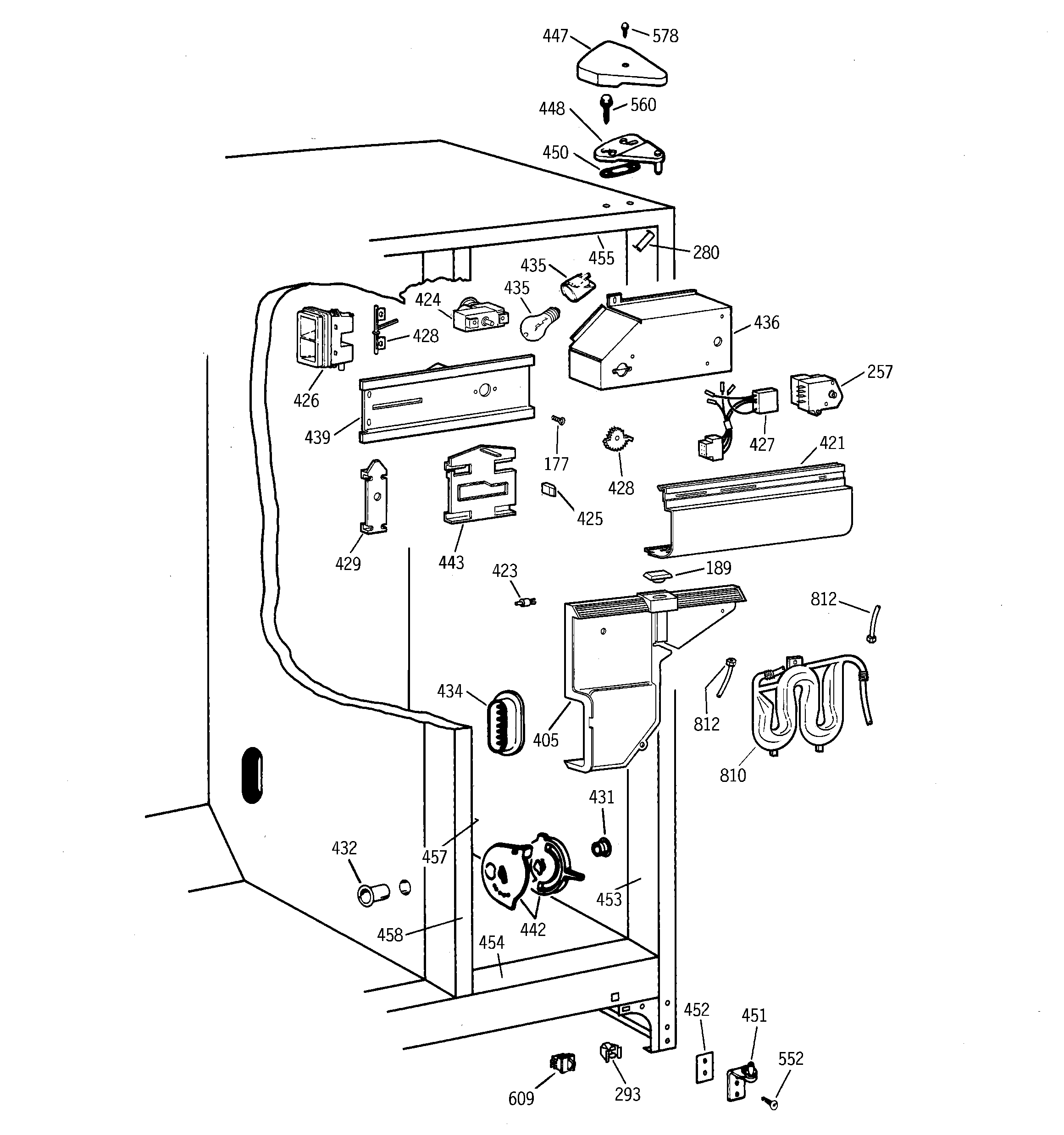 GE TFX22QRBBAA fresh food section diagram