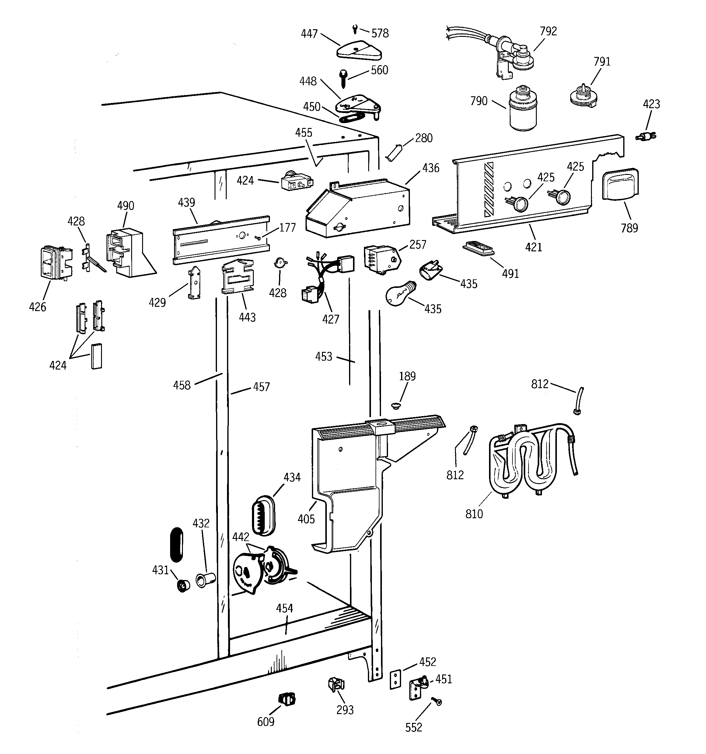 GE TFX22ZPBBBB fresh food section diagram
