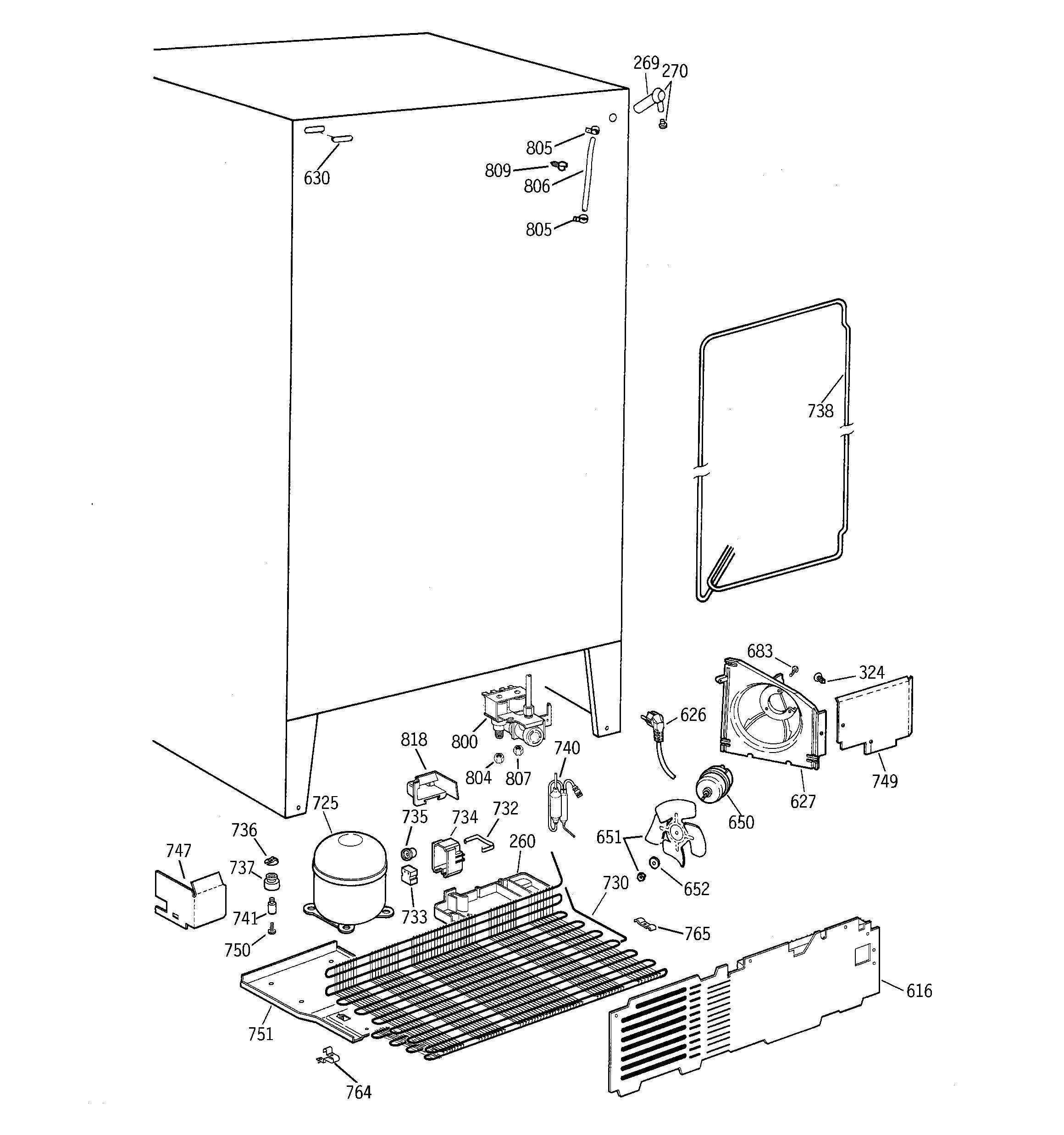 GE TFX22PRBBBB unit parts diagram