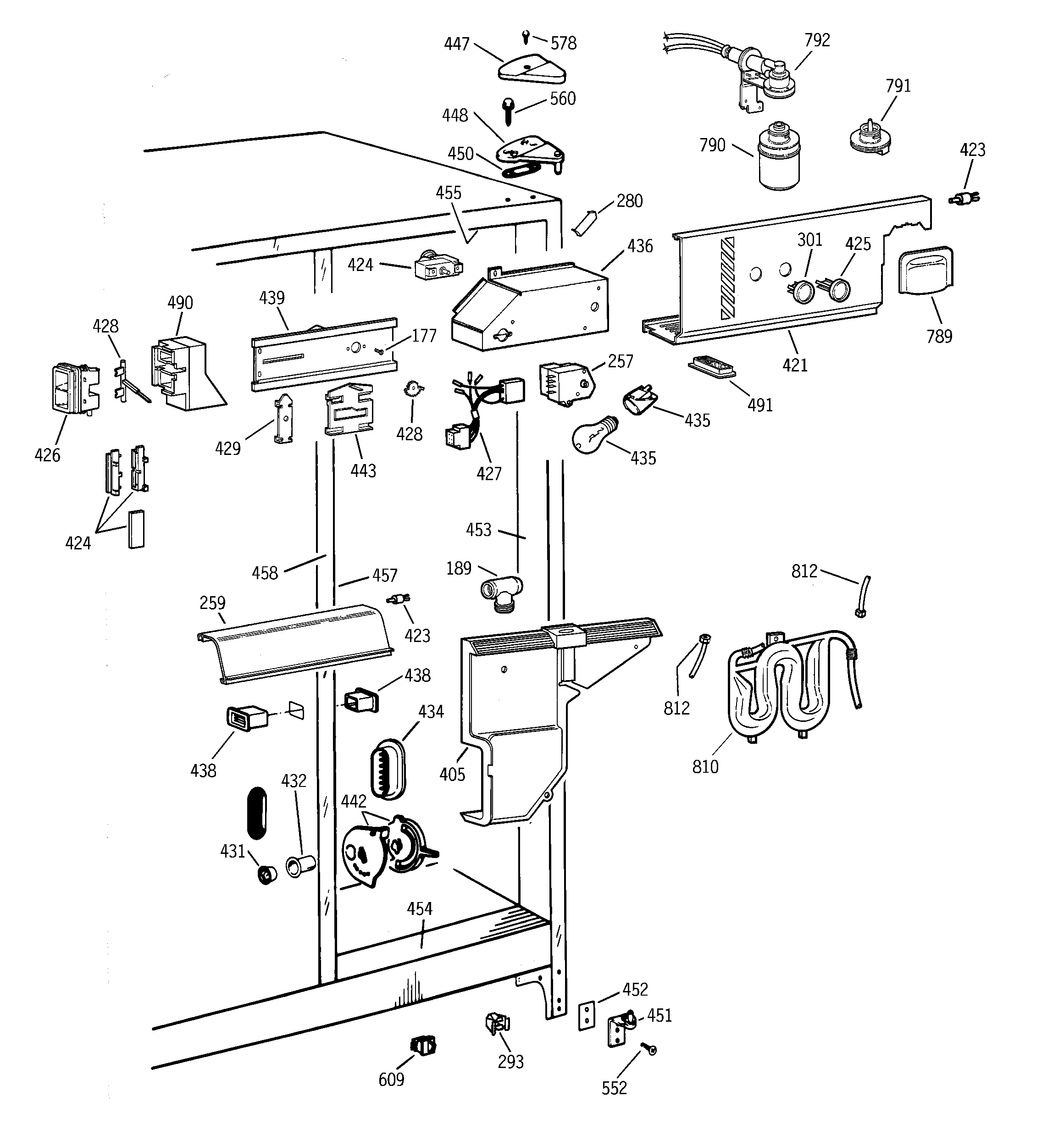 GE TFX25ZPBBAA fresh food section diagram