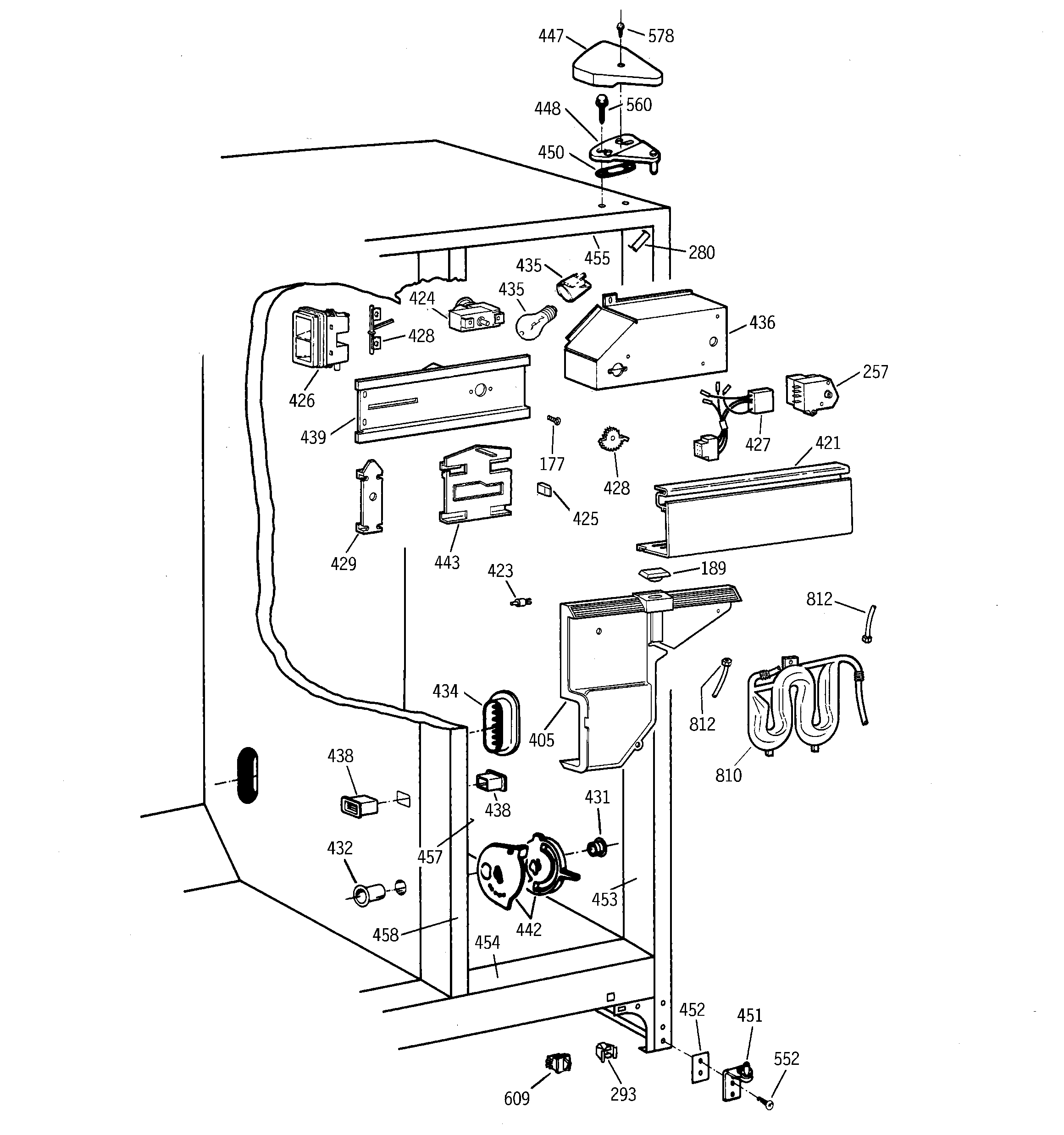 GE TFX25JRBBAA fresh food section diagram