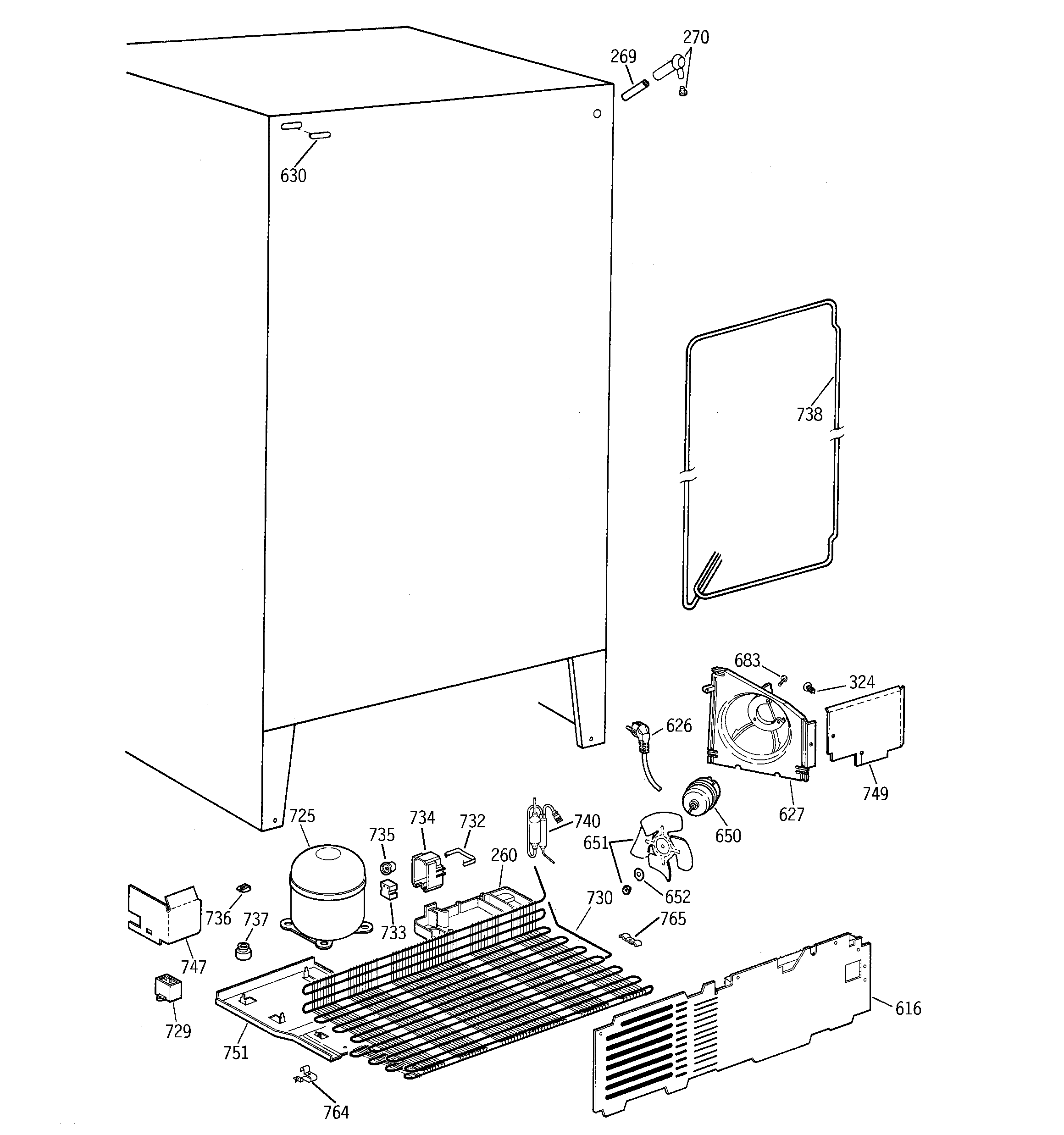 GE TFX25PABBWW unit parts diagram