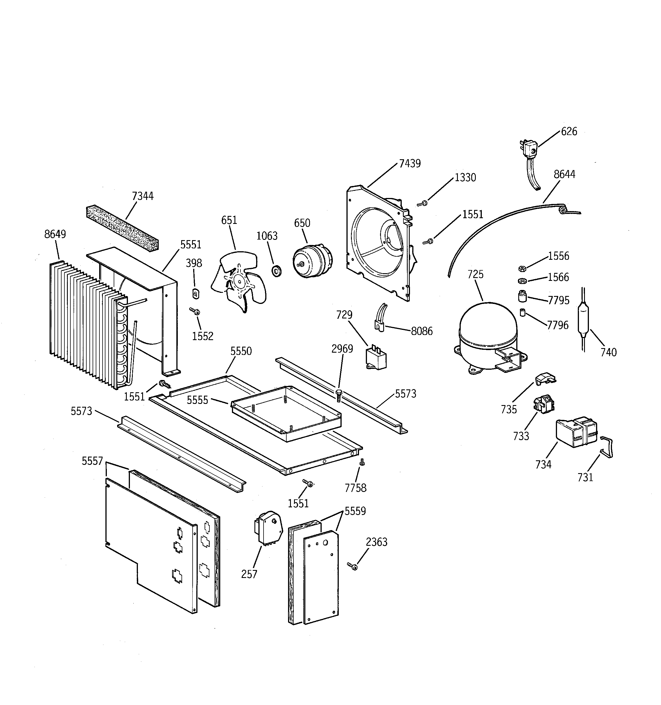 GE ZISS48DAASS unit parts diagram