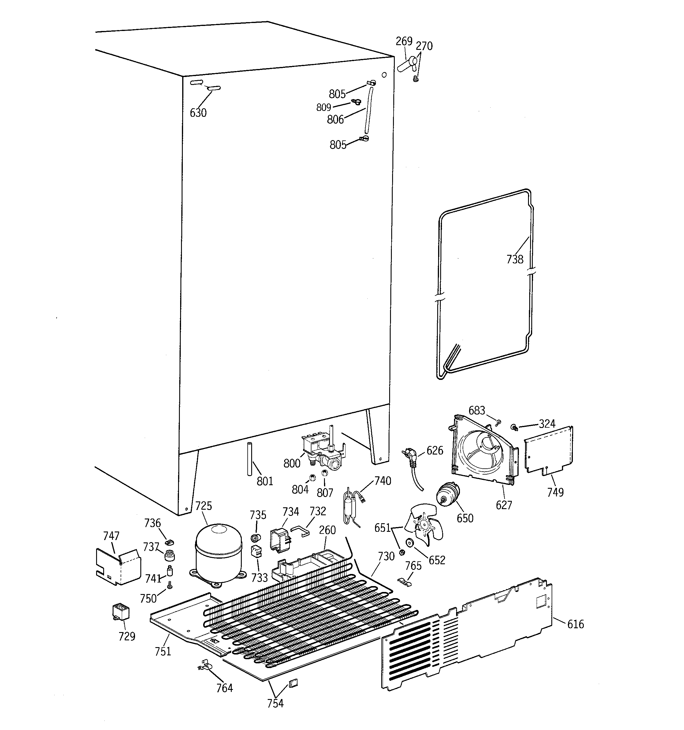 GE TFG20JRBBWH unit parts diagram