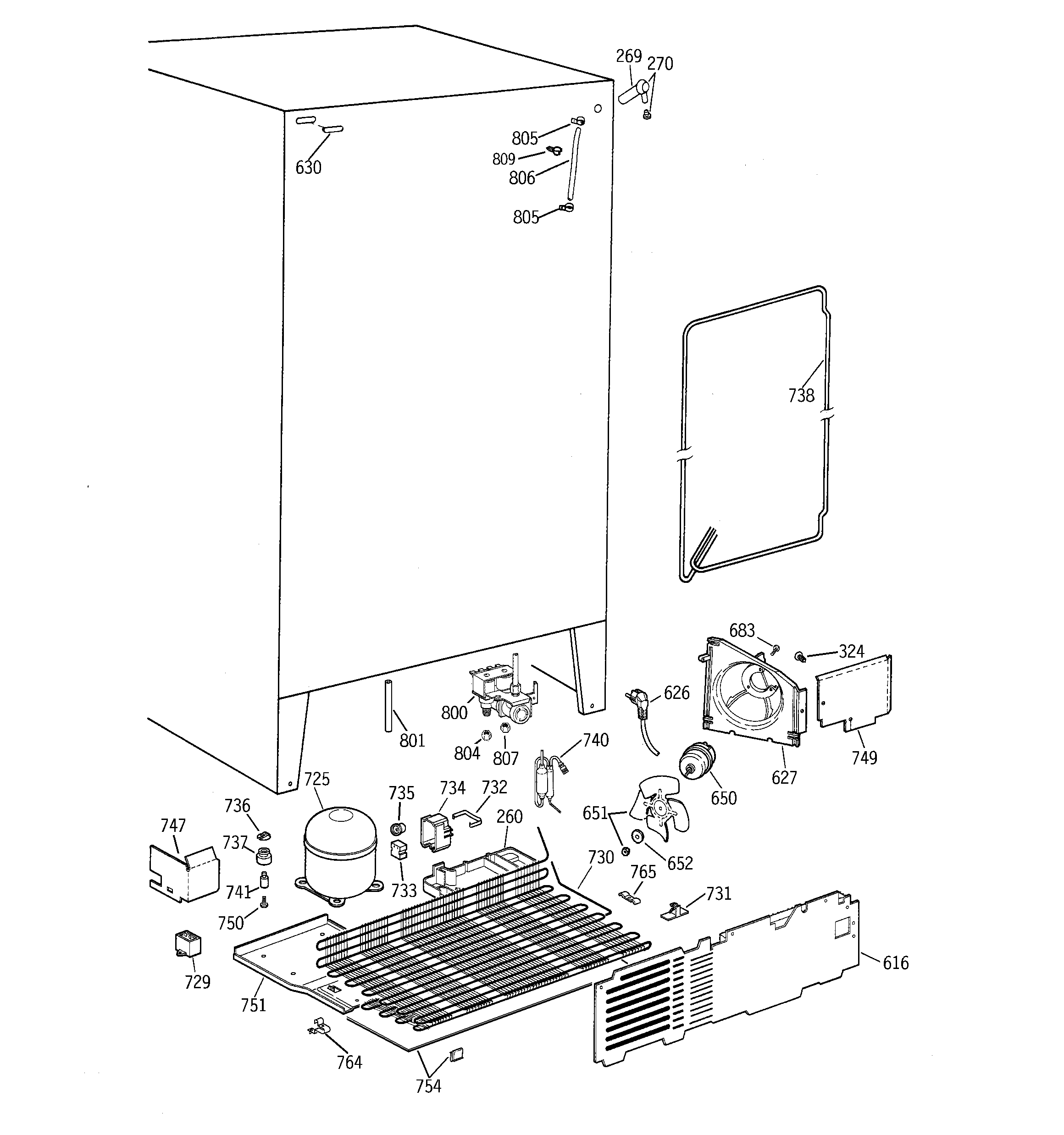GE TFG22JRBBWH unit parts diagram