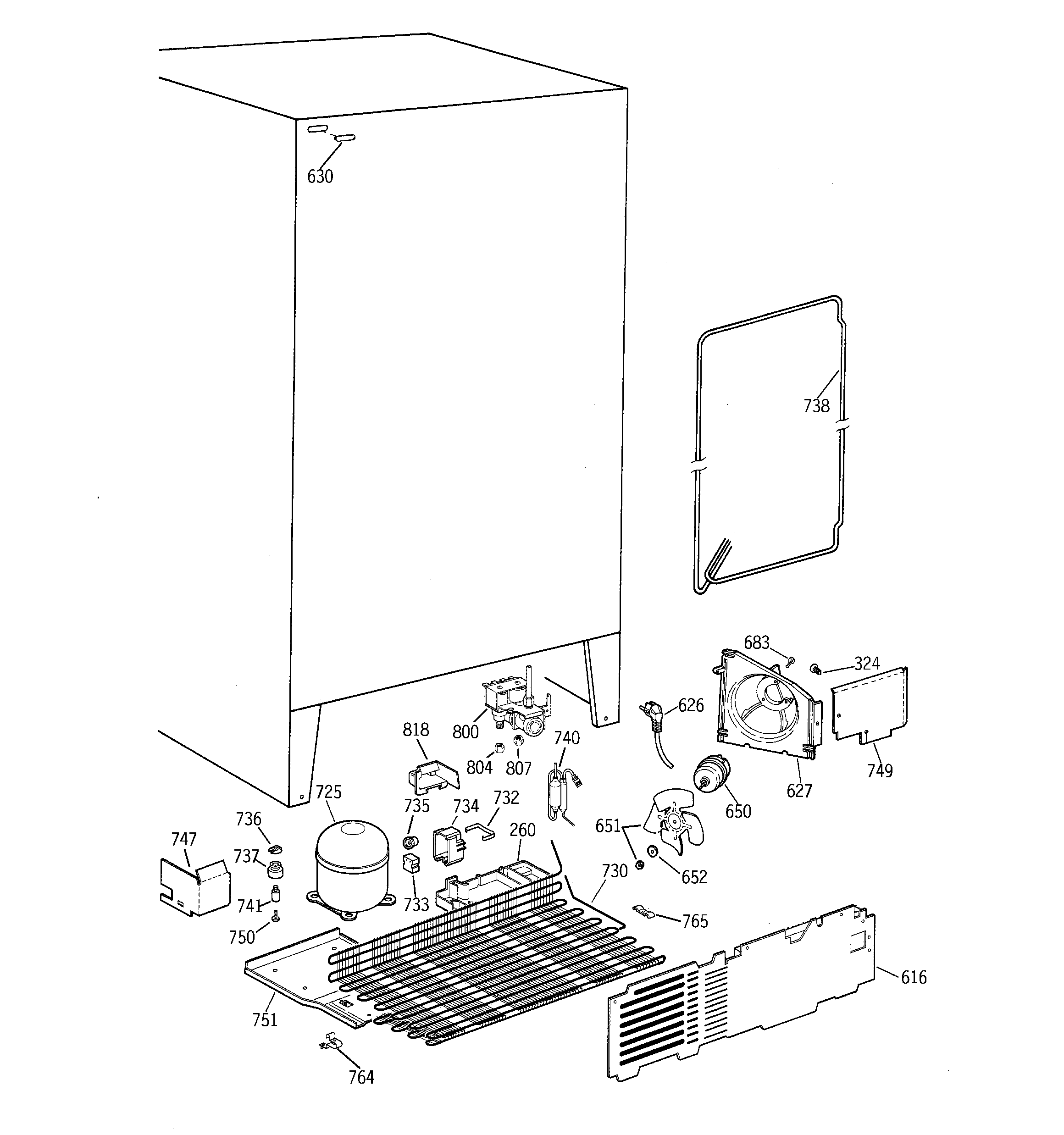 GE TFX22GRBBWW unit parts diagram