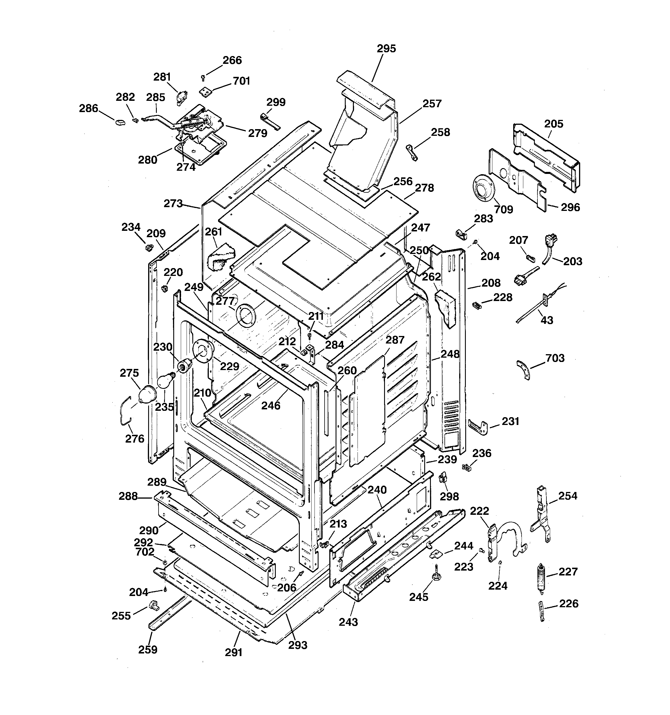 GE JGBP30DEA2WH body parts diagram