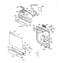 GE GSD3910C02AA escutcheon & door assembly diagram