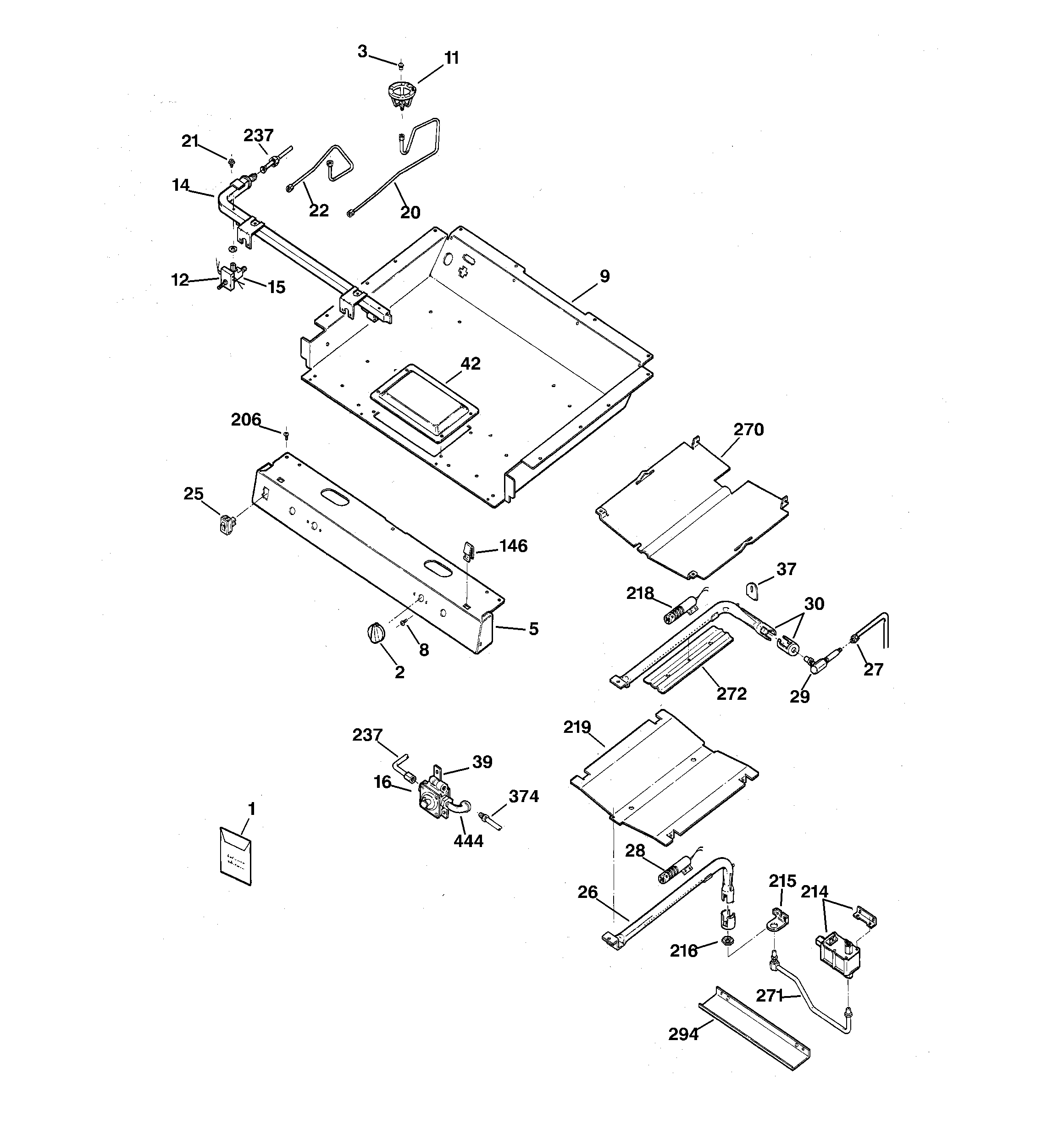 GE JGBP27BEA3WH gas burner parts diagram