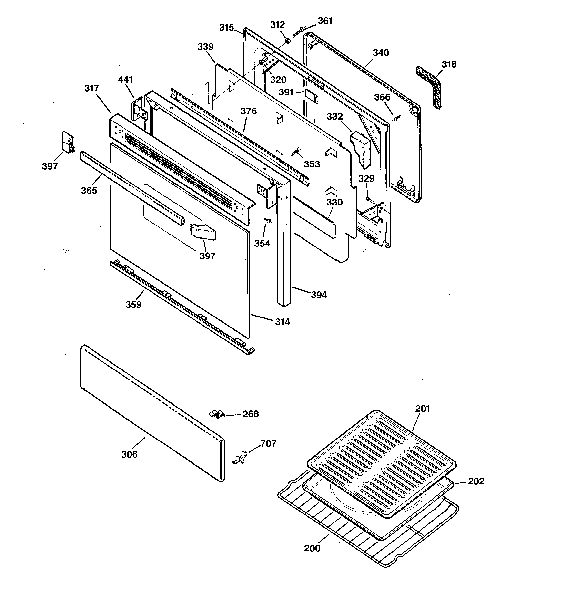 GE JGBP27BEA3WH door parts diagram