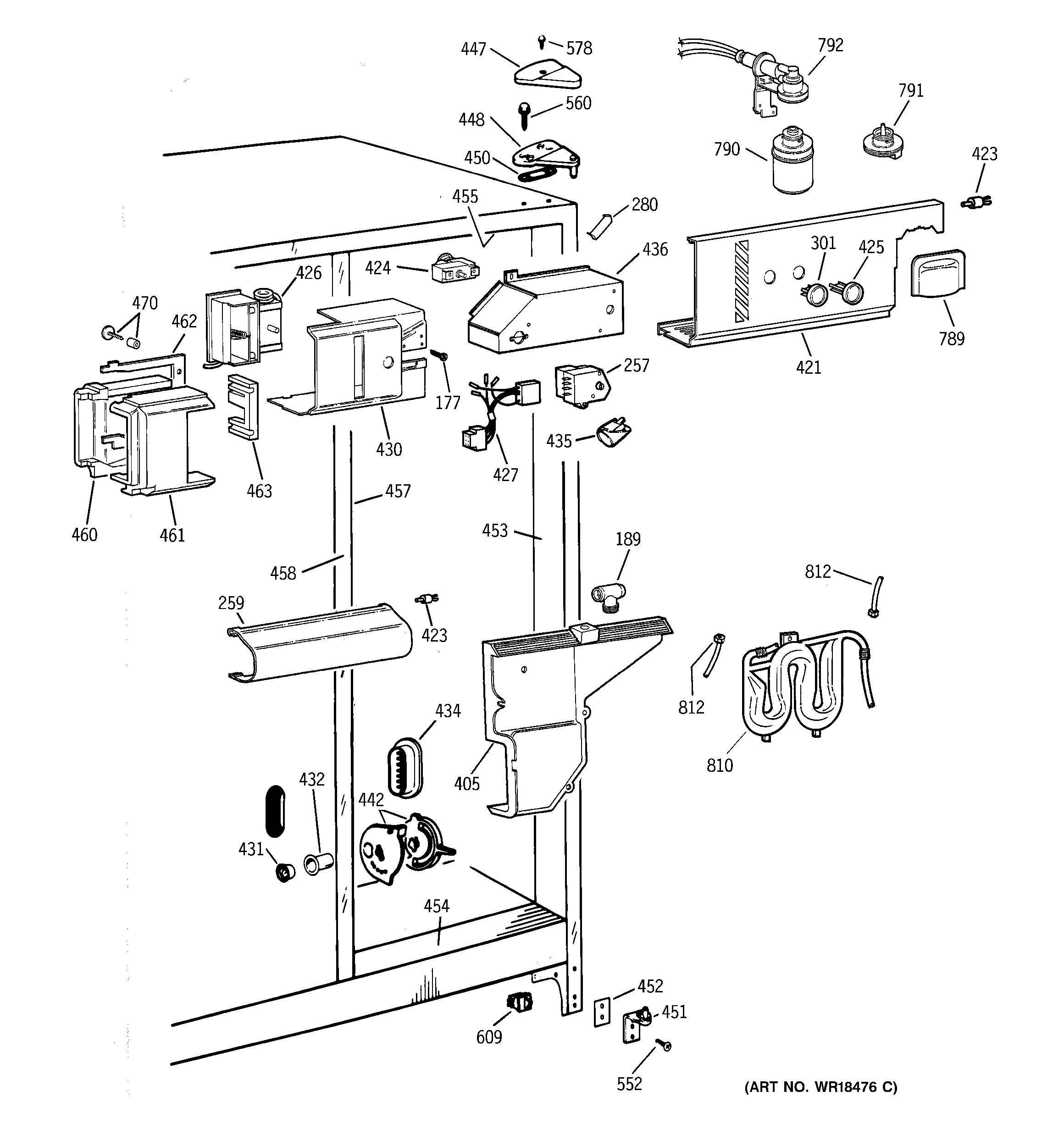 GE TRX22PPBABS fresh food section diagram
