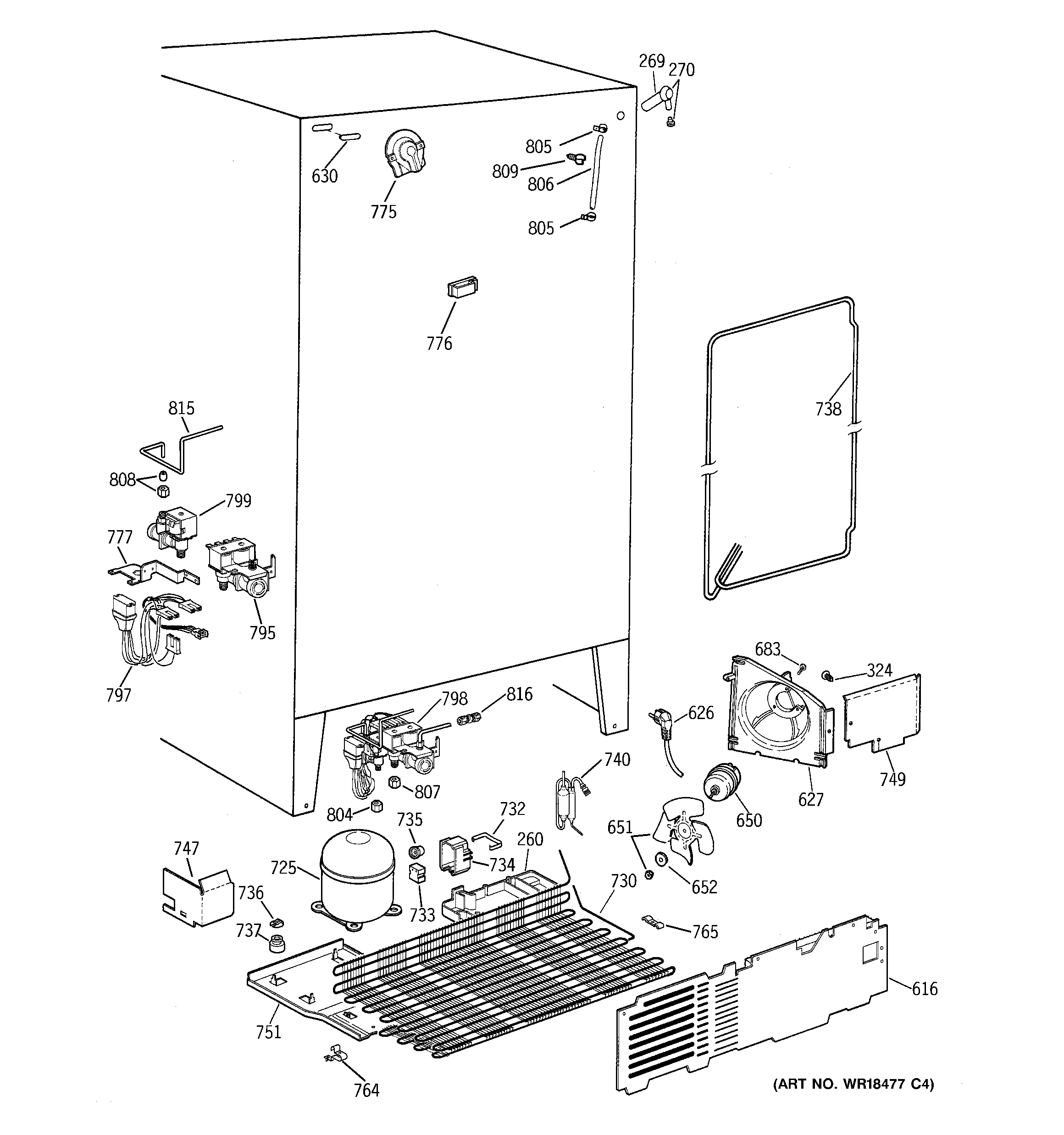 GE TRX22PPBABS unit parts diagram