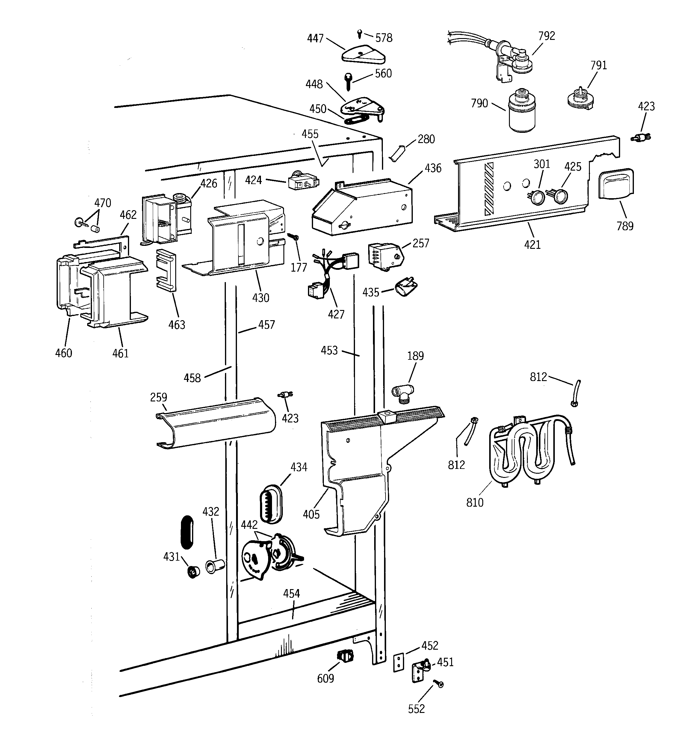 GE TRX22PPBBBS fresh food section diagram