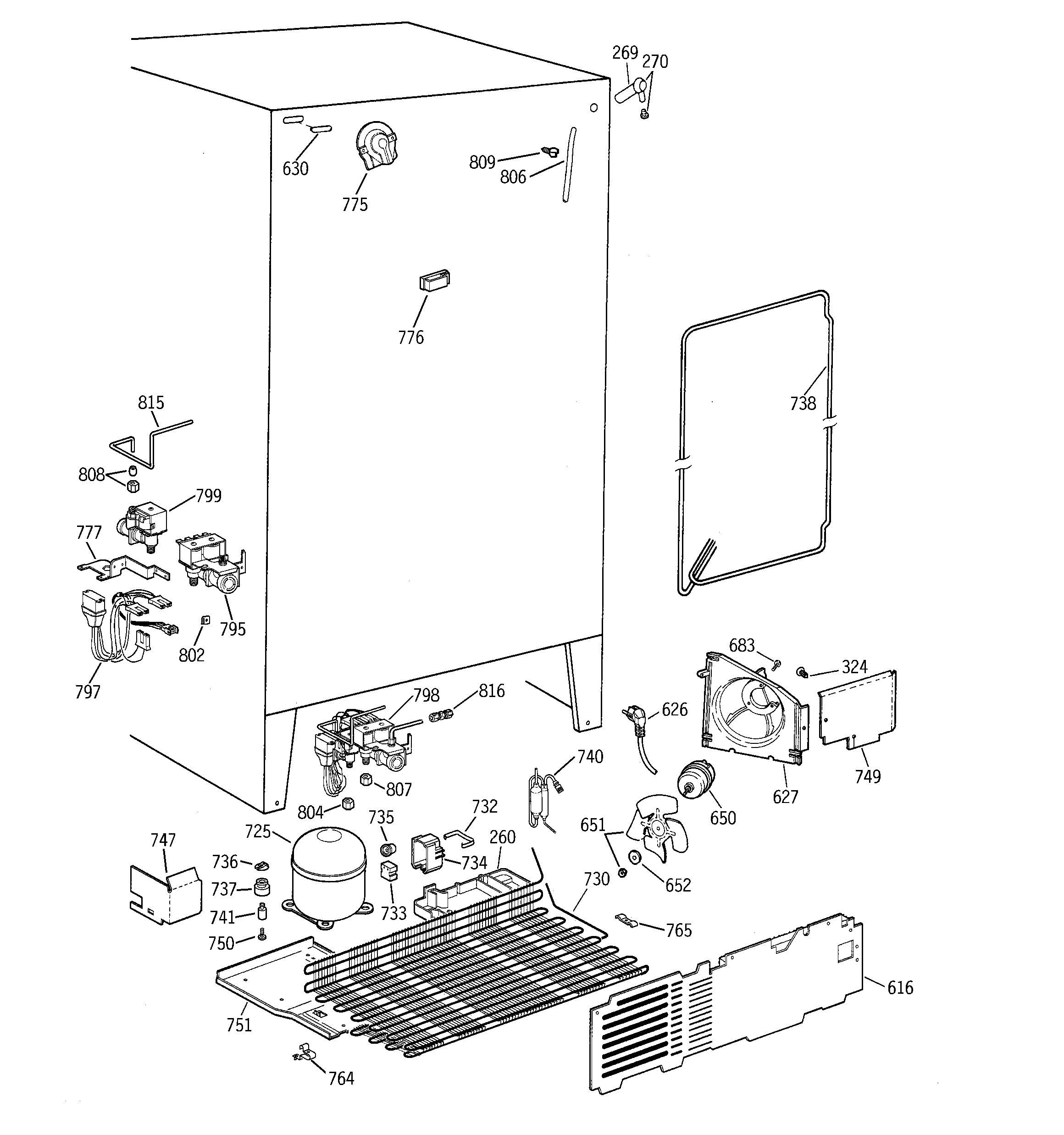 GE TRX22PPBBBS unit parts diagram