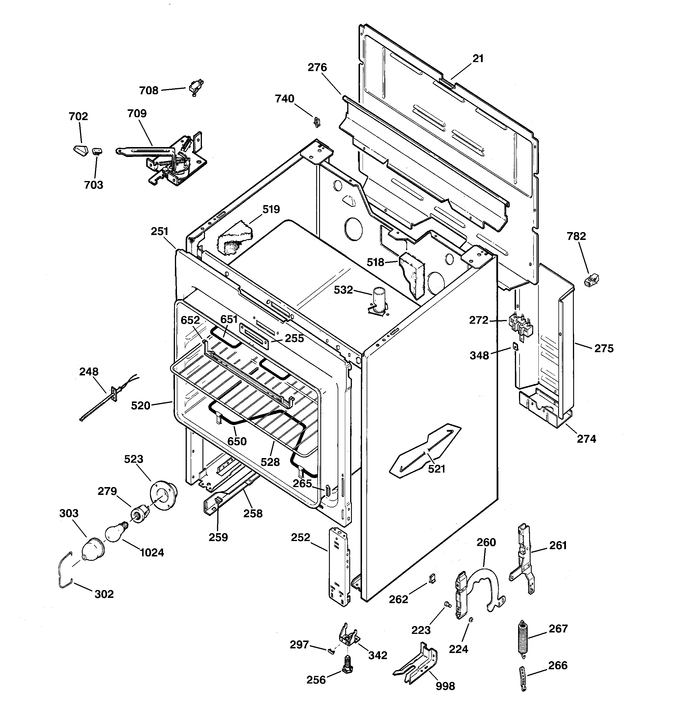 GE JBP21WA1 body parts diagram