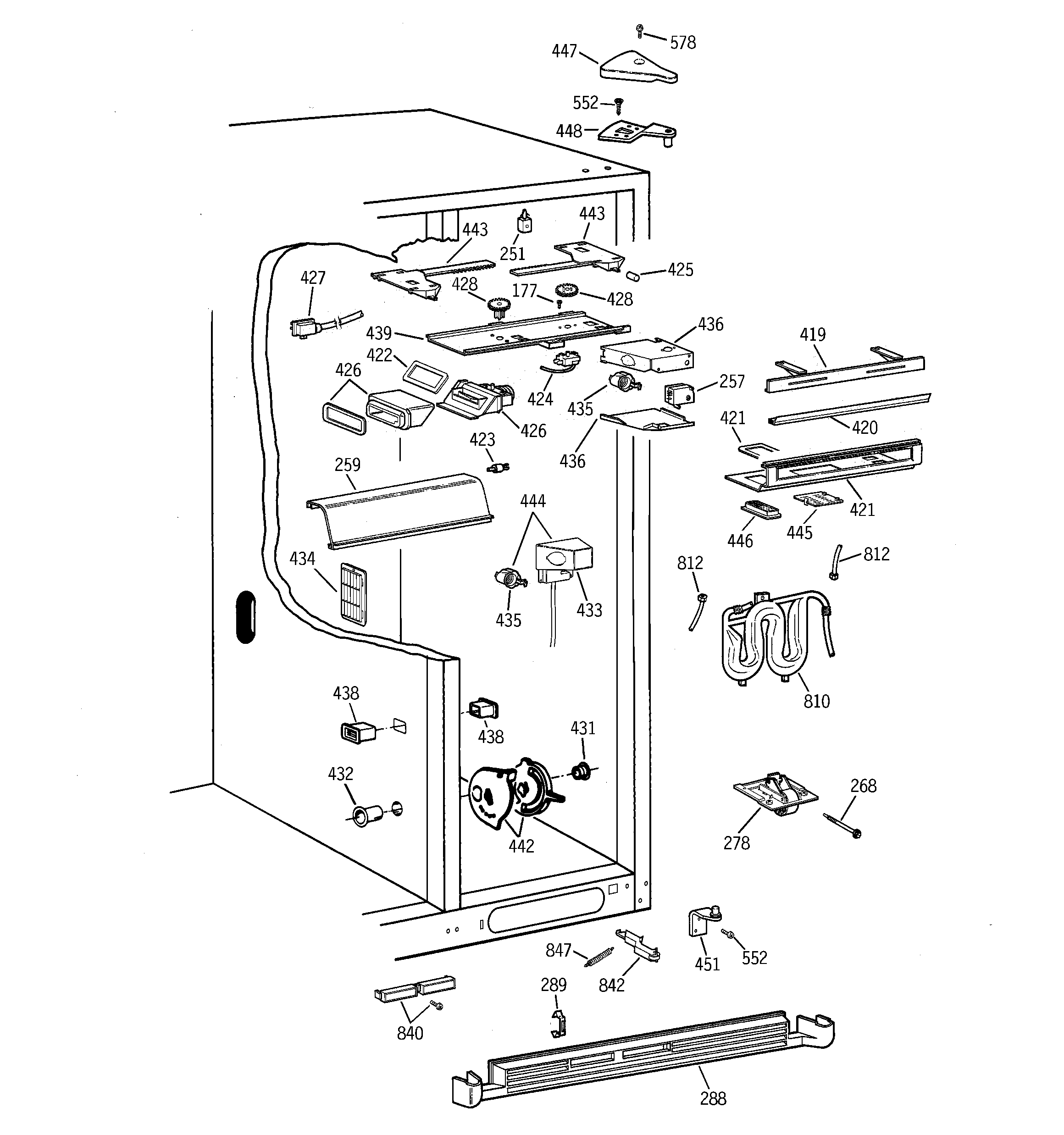 GE TPG24BFBBWW fresh food section diagram