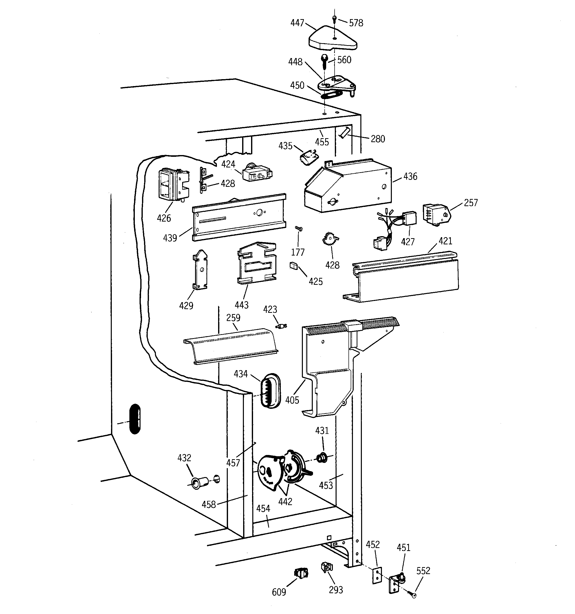 GE TFT20SABBAA fresh food section diagram