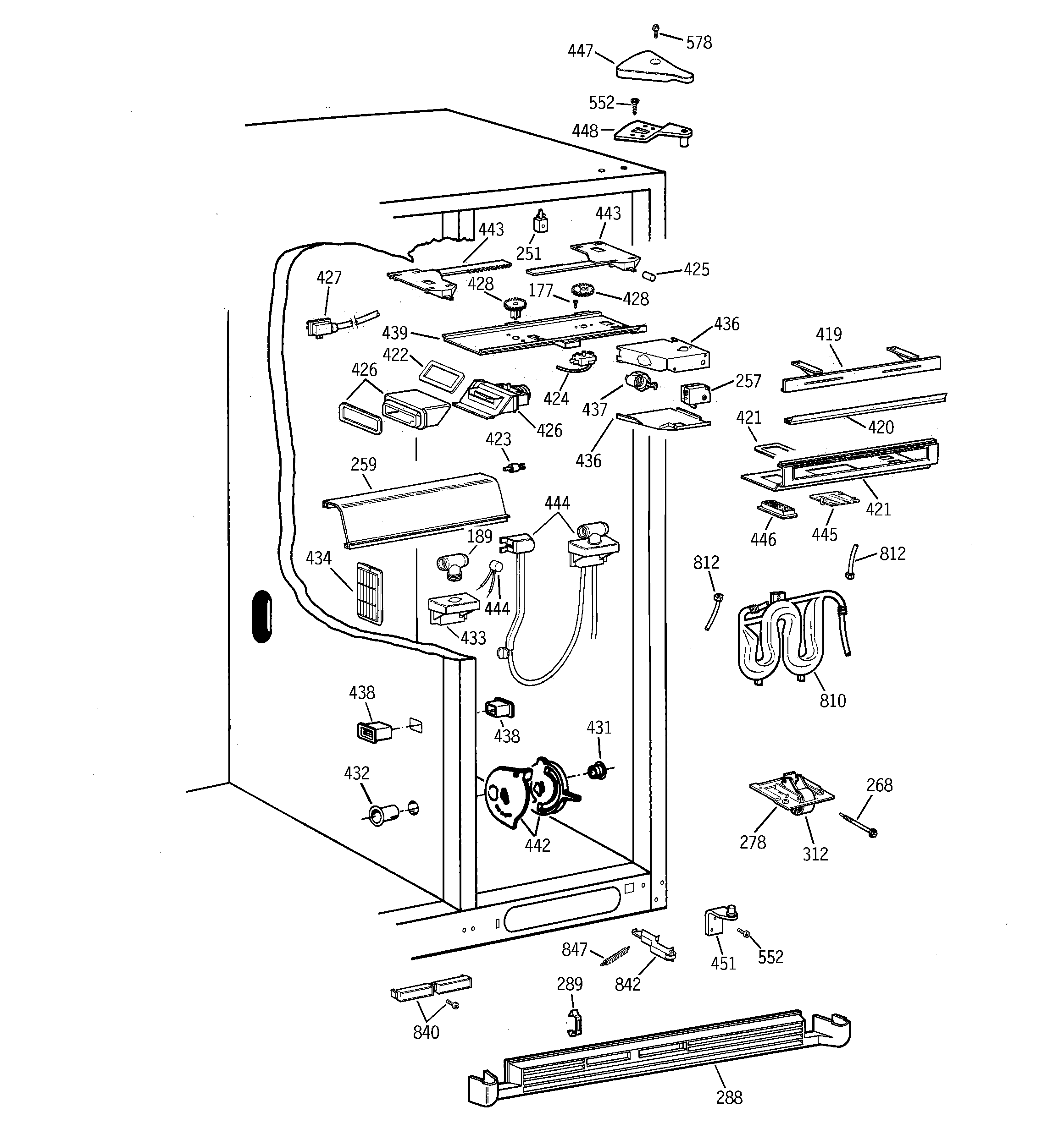 GE TPJ24PRBBBB fresh food section diagram