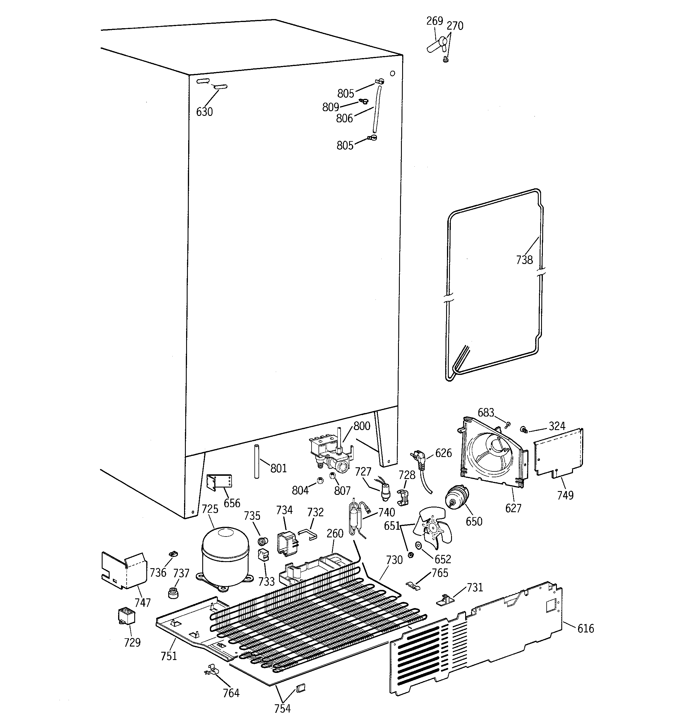 GE TFK25PRBBAA unit parts diagram