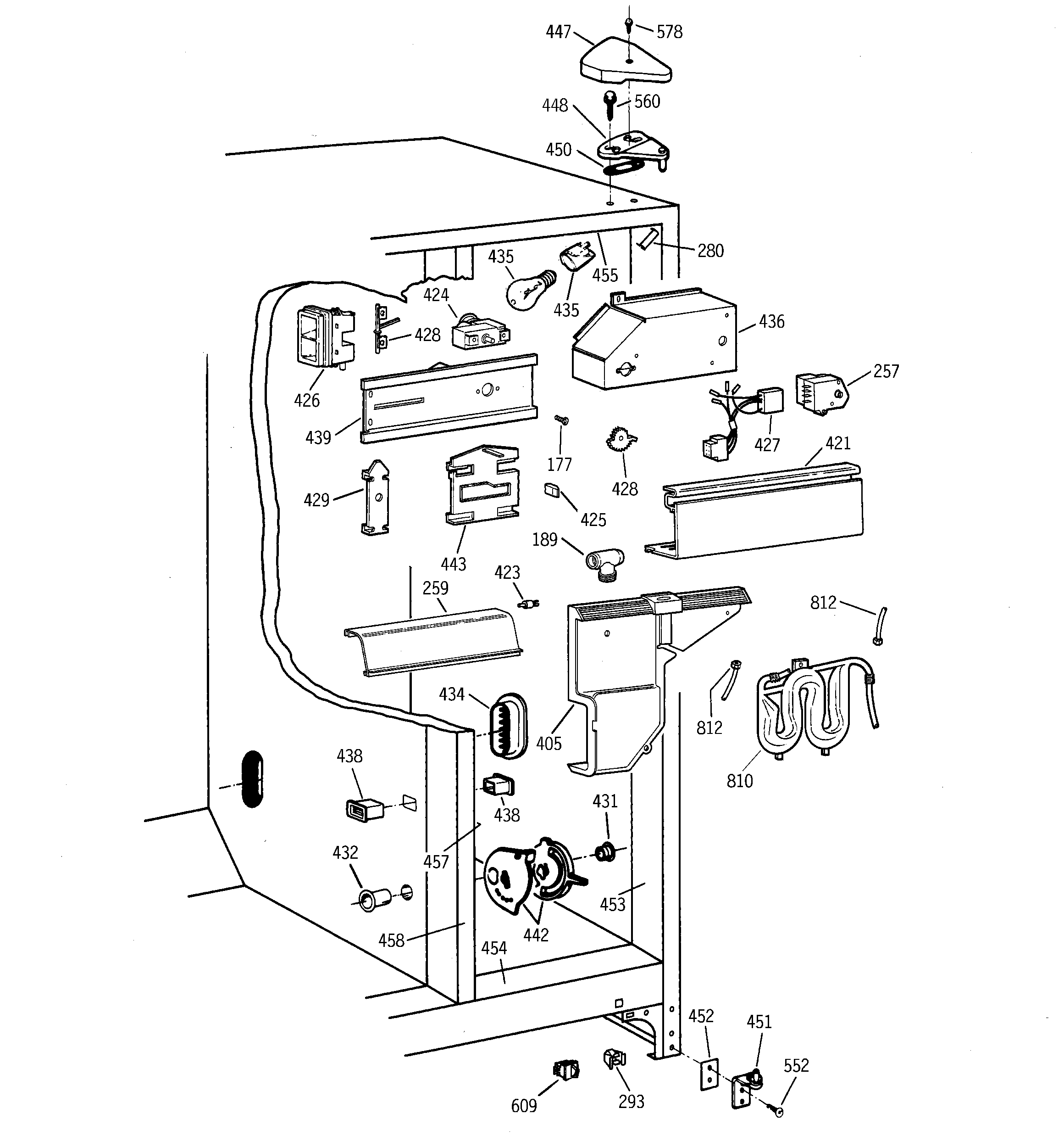 GE TFT25PRBBAA fresh food section diagram