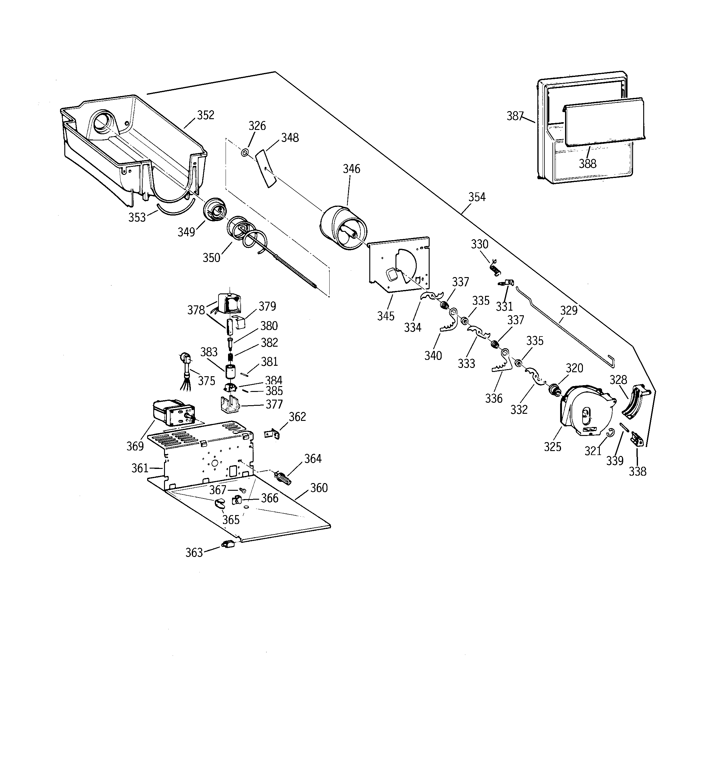 GE TFX20JRBCAA ice bucket diagram
