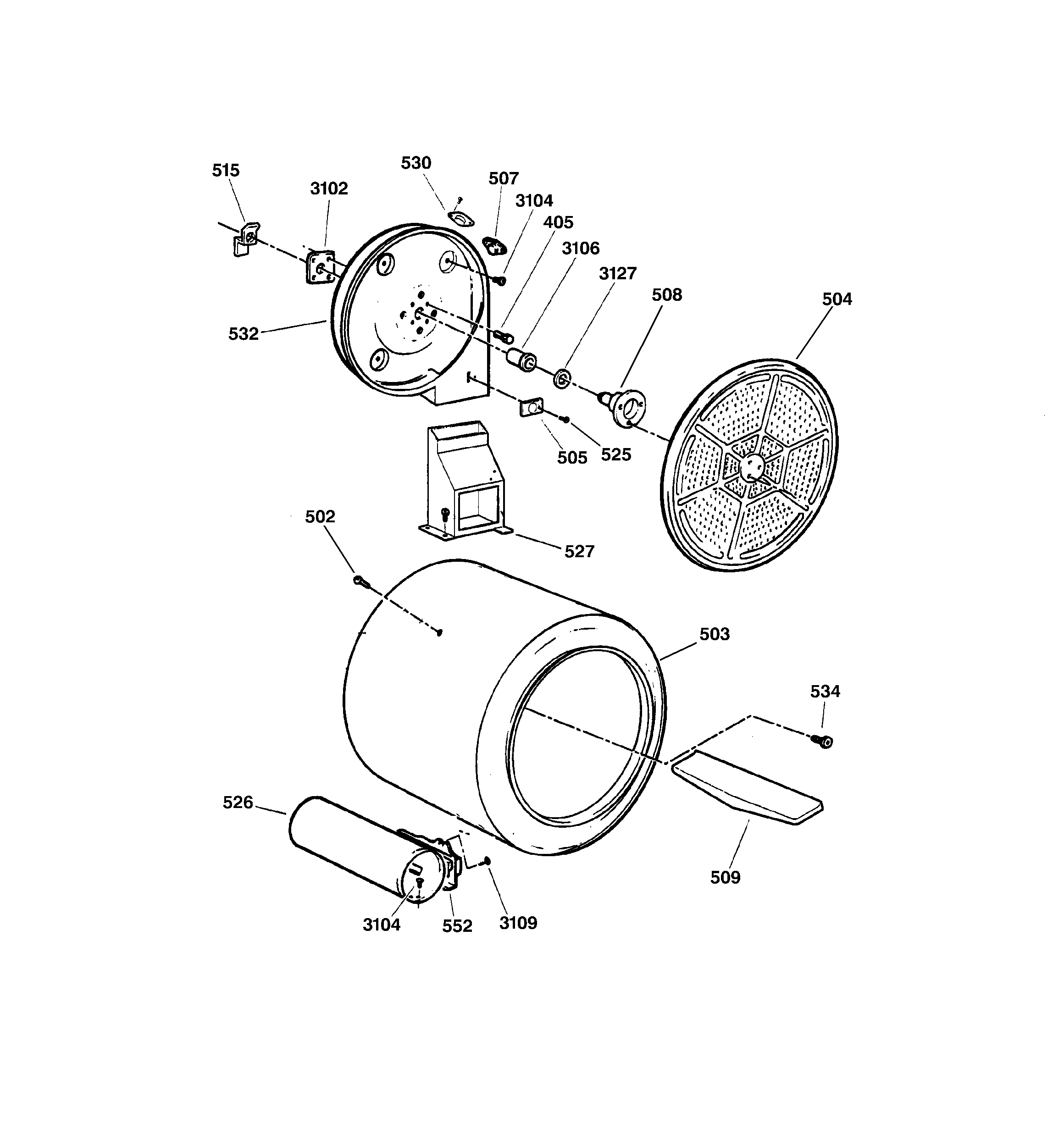 GE DCXR453GV0WW drum diagram