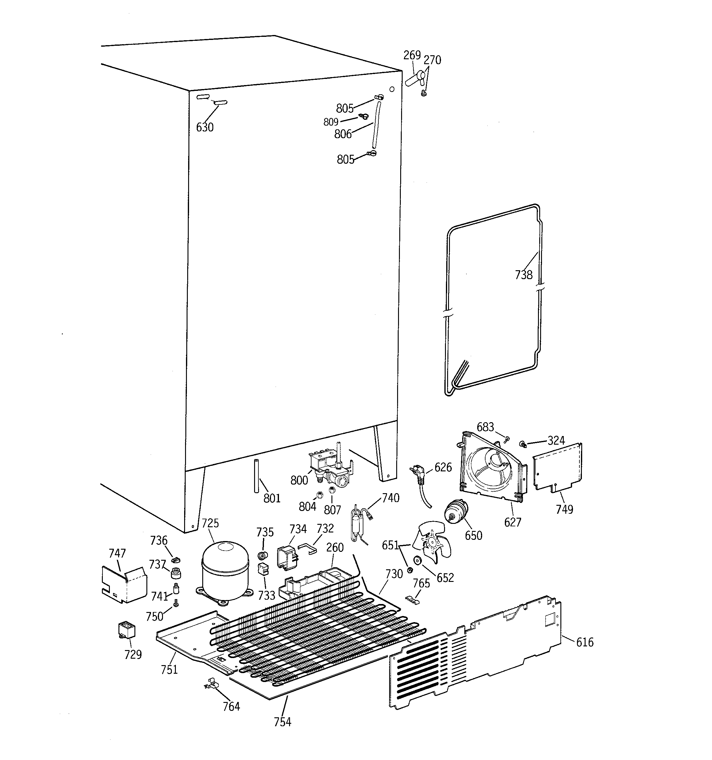 GE TFG20JRBCWW unit parts diagram