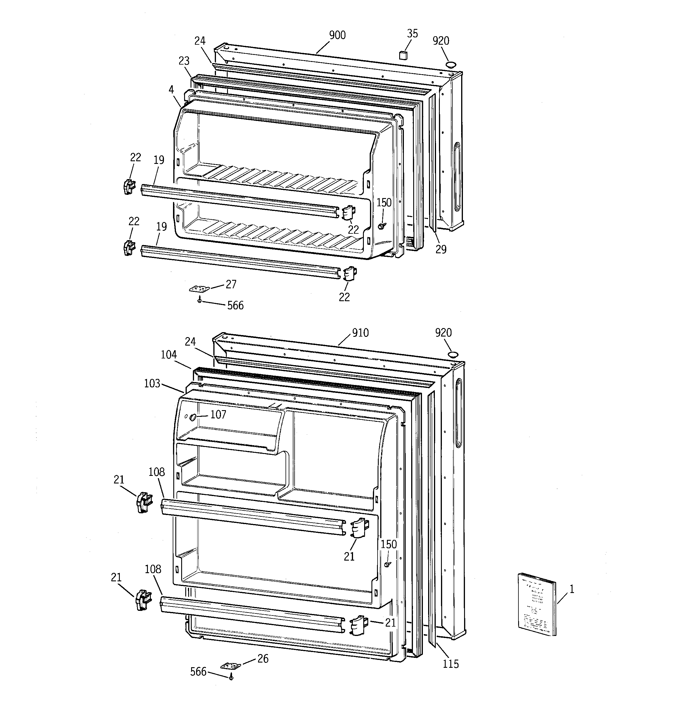 GE TBX18LYBMRWW doors diagram