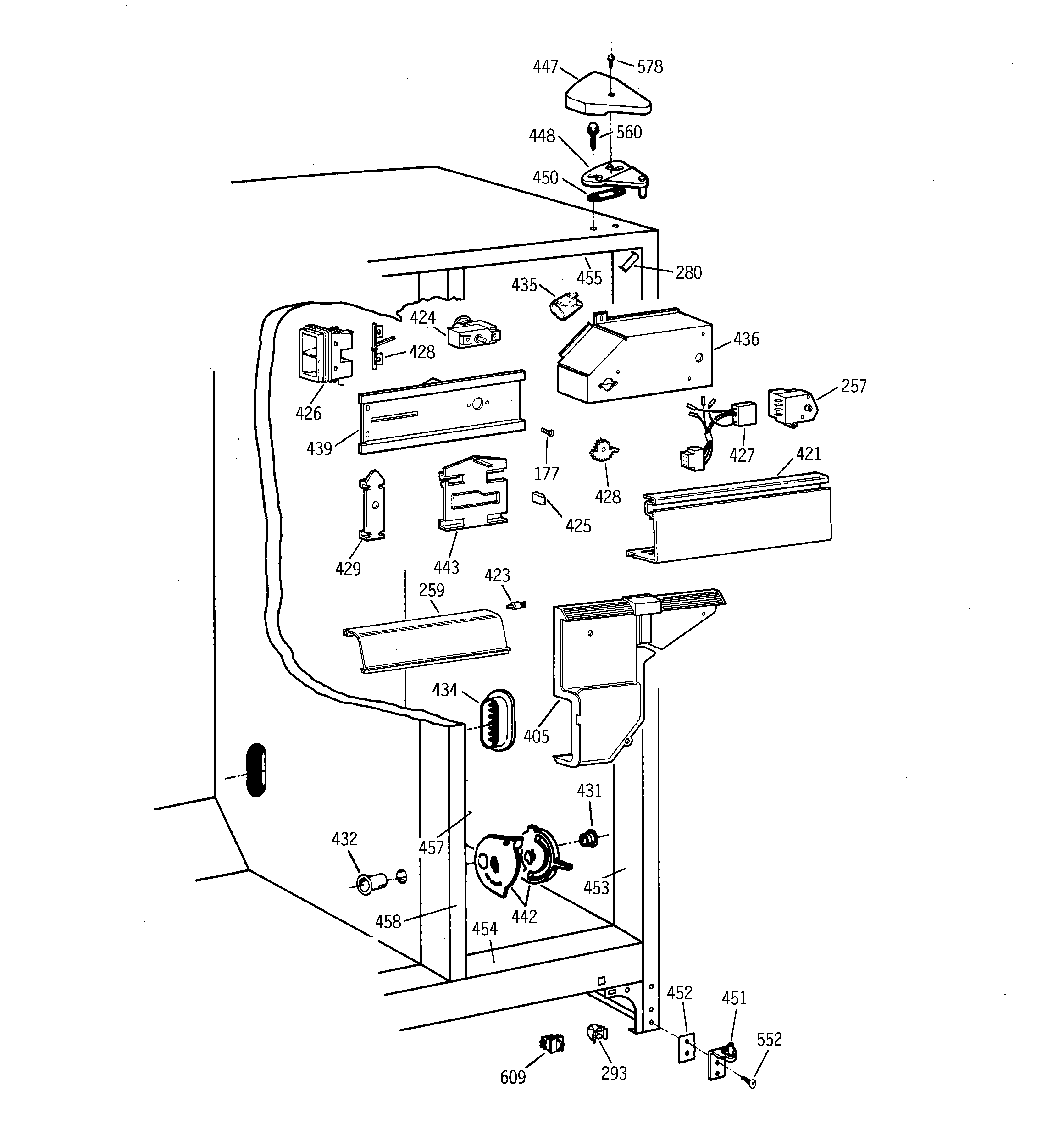 GE TFT20SABCAA fresh food section diagram