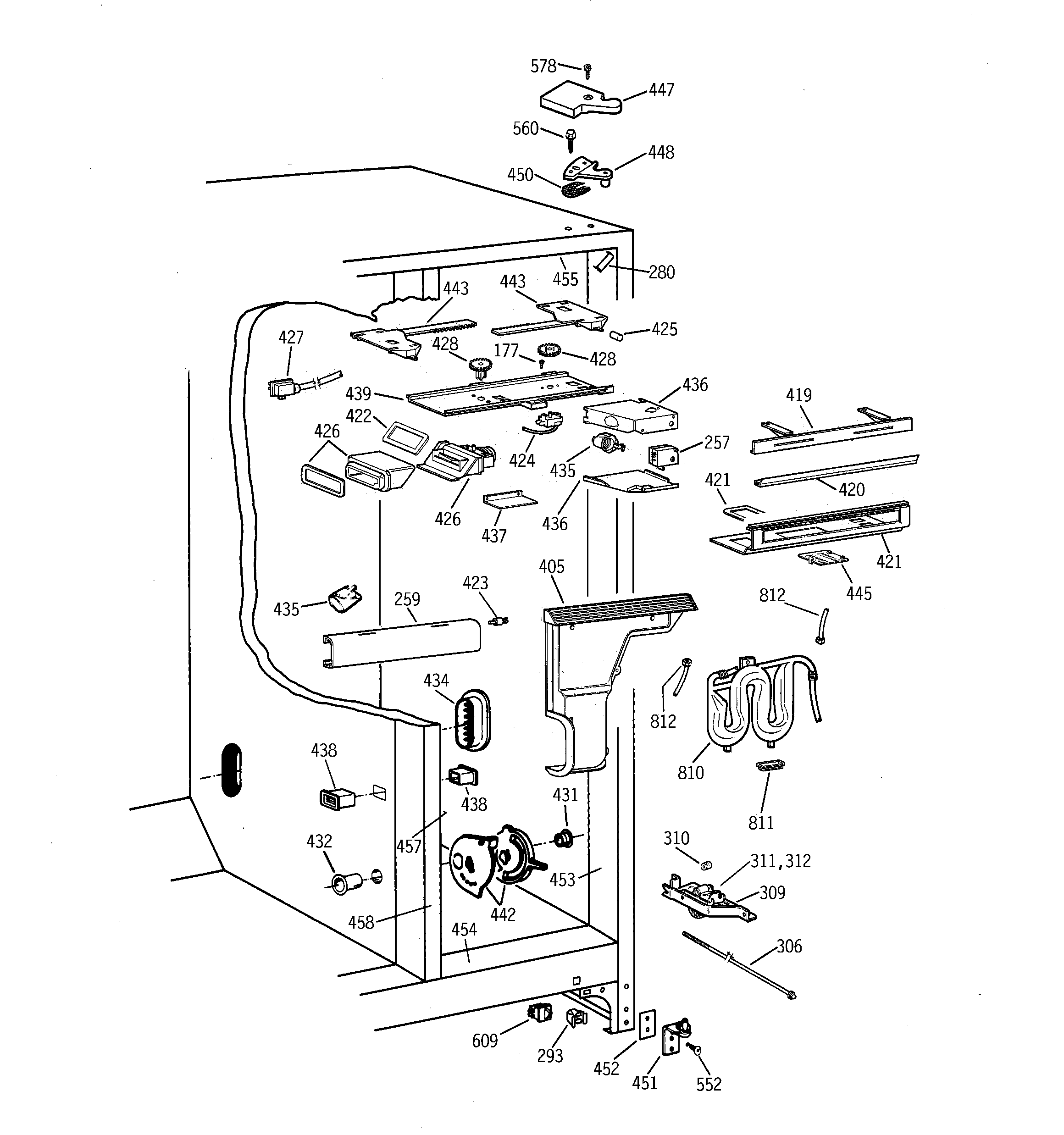 GE TPG21PRBCBB fresh food section diagram