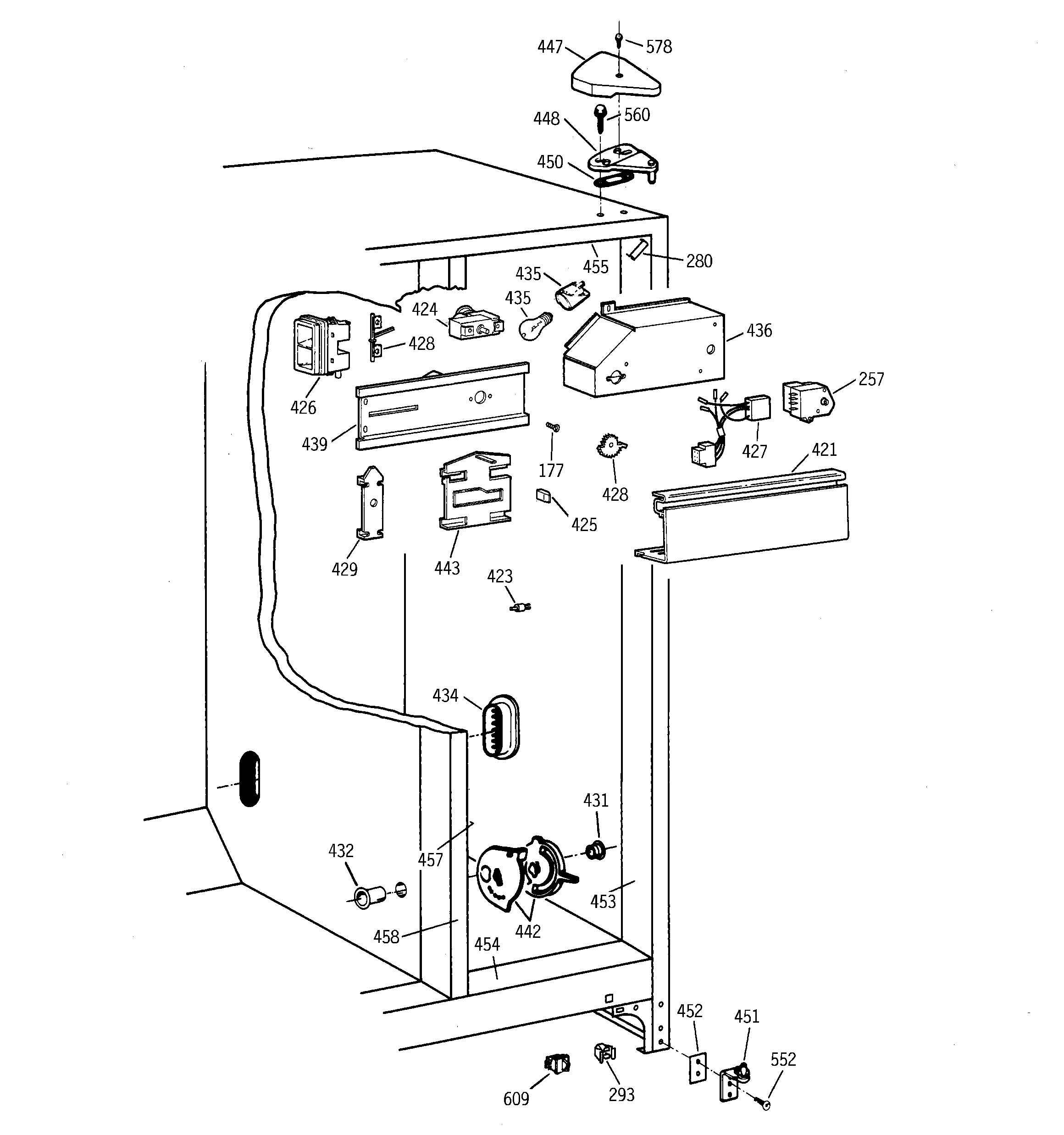 GE TFX22JABCWW fresh food section diagram