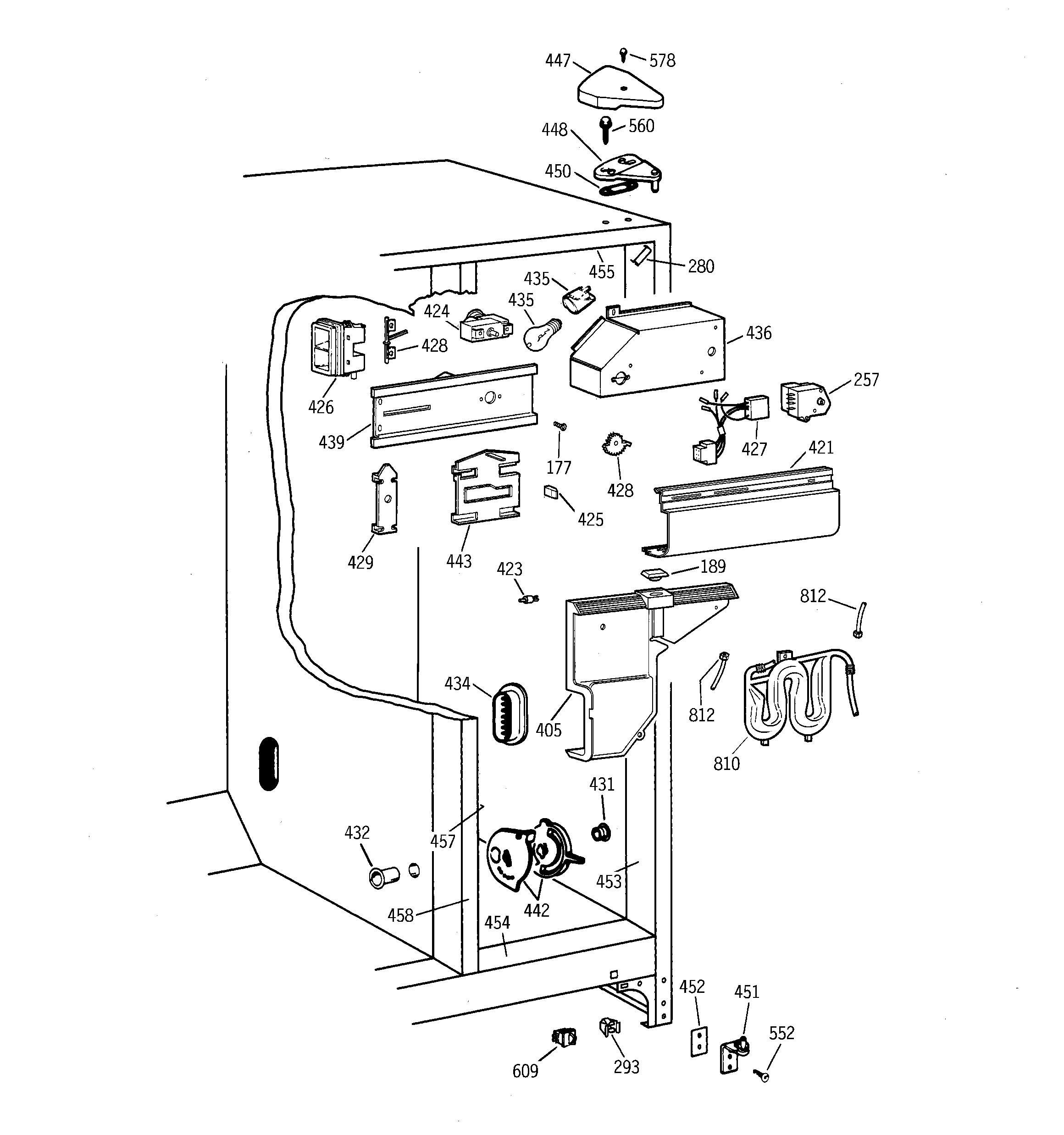 GE TFX22KRCBAA fresh food section diagram