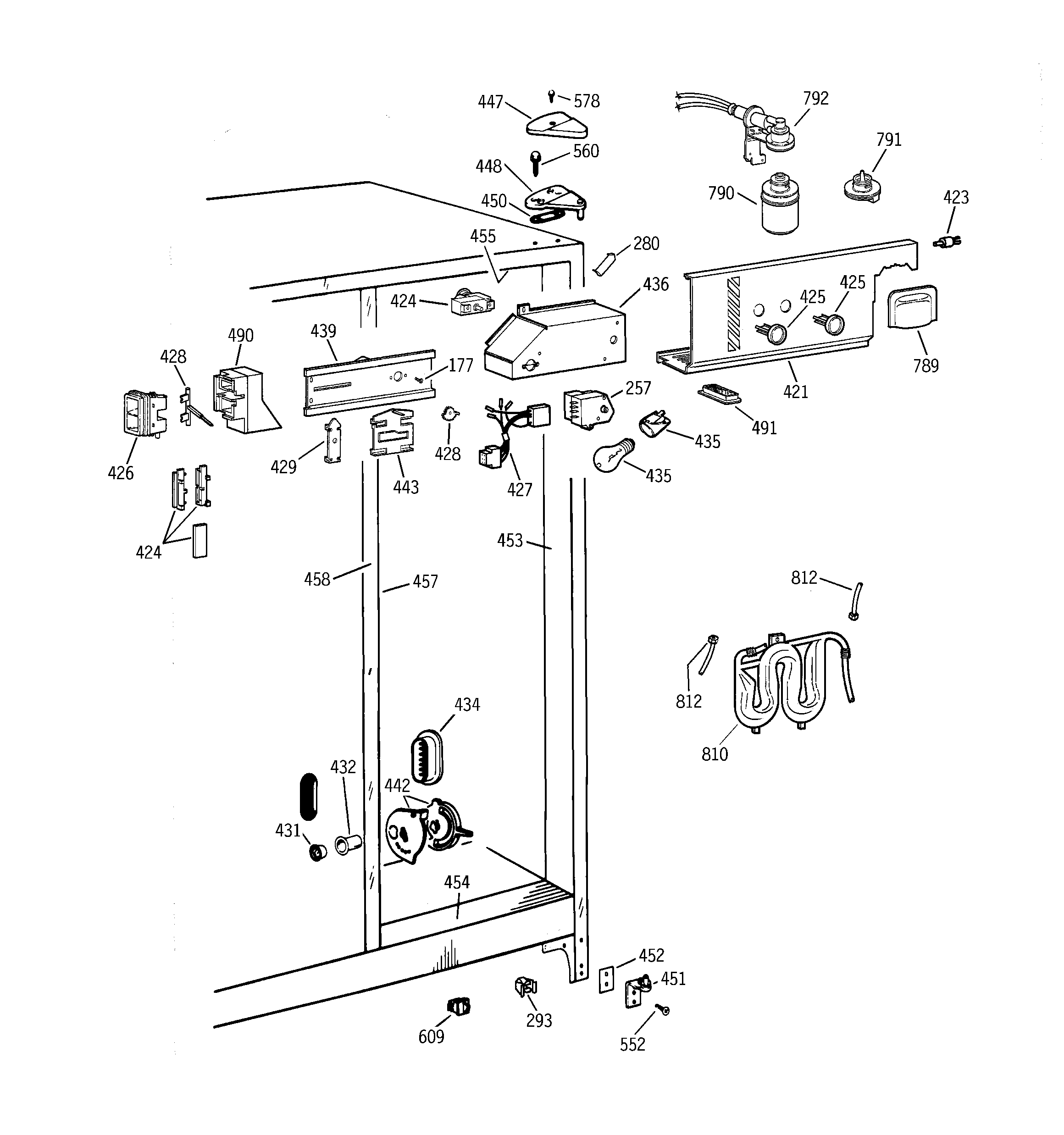 GE TFX22ZPBCBB fresh food section diagram