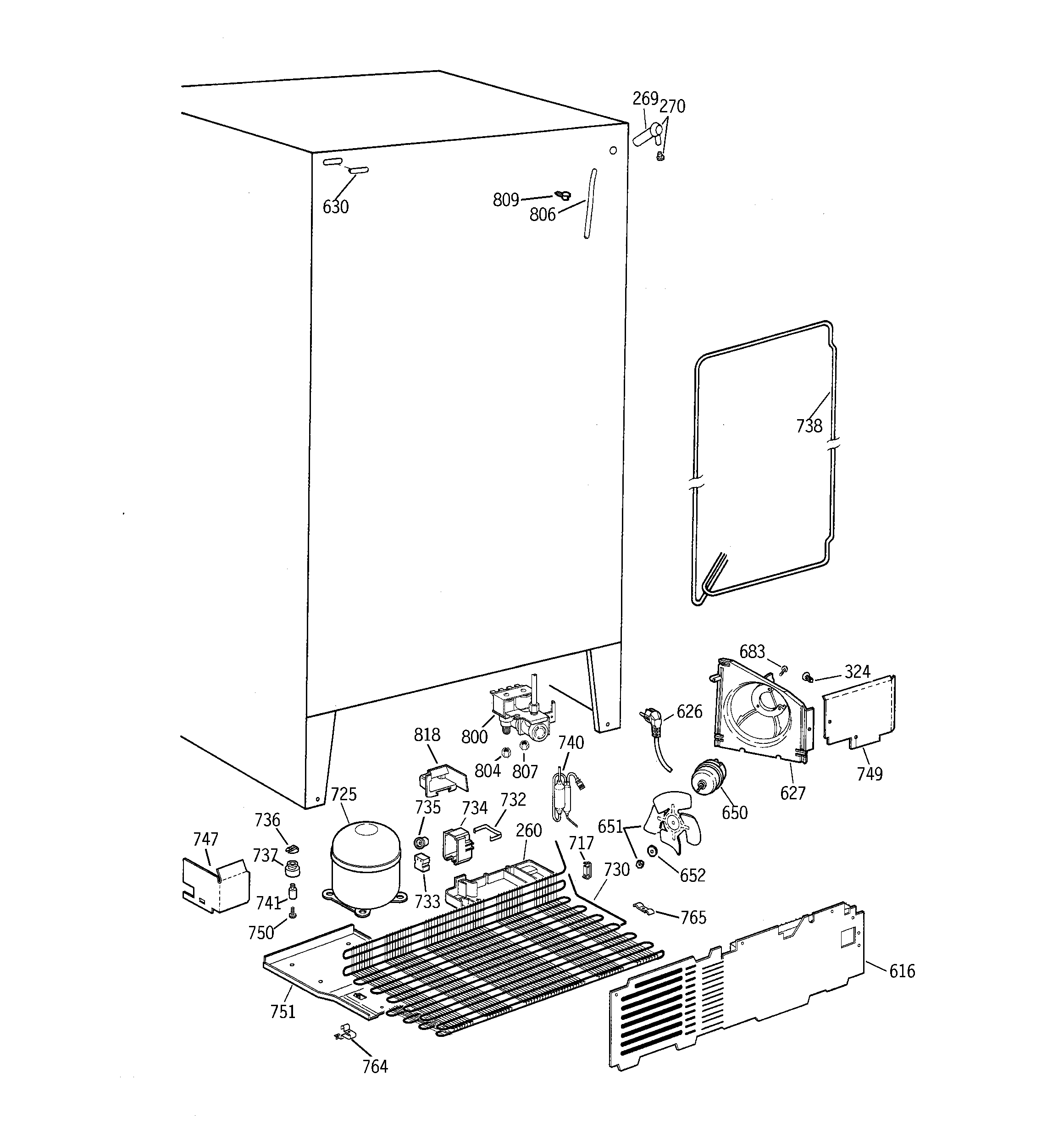GE TFX22QRCBAA unit parts diagram