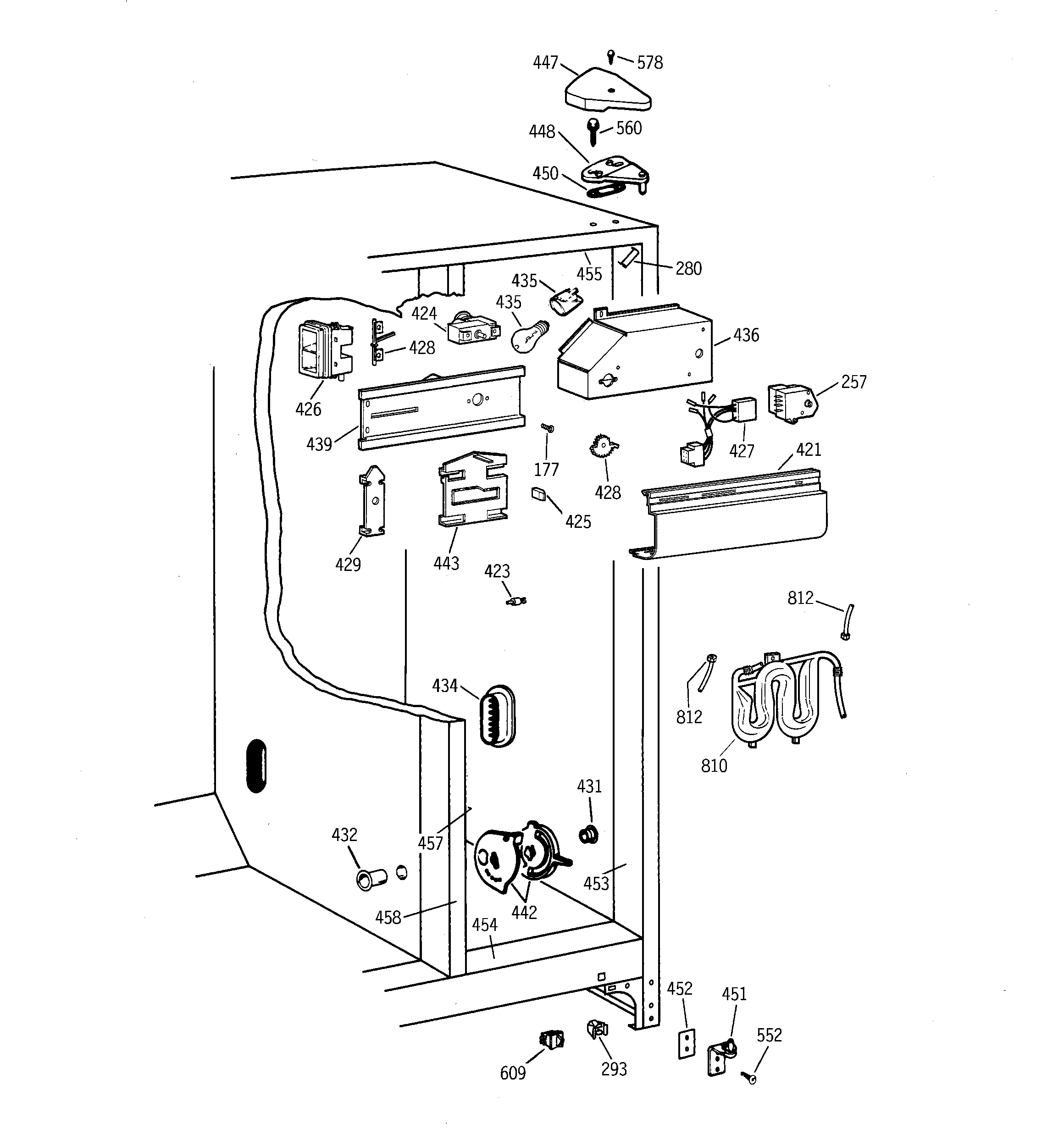 GE TFX22QRCCAA fresh food section diagram