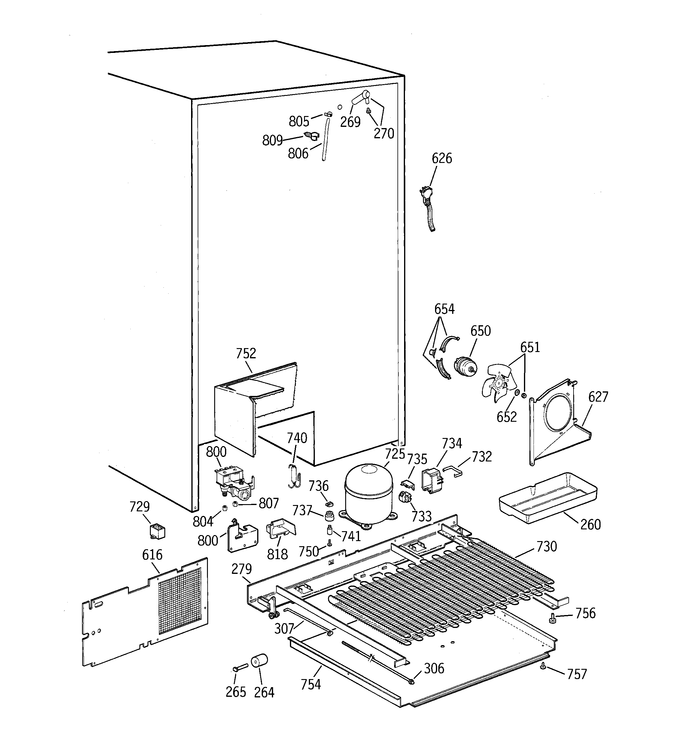 GE TPX24BRBCBB unit parts diagram